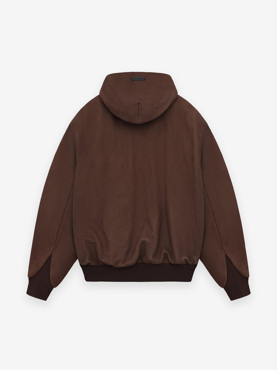 Leather Hooded Bomber - 2