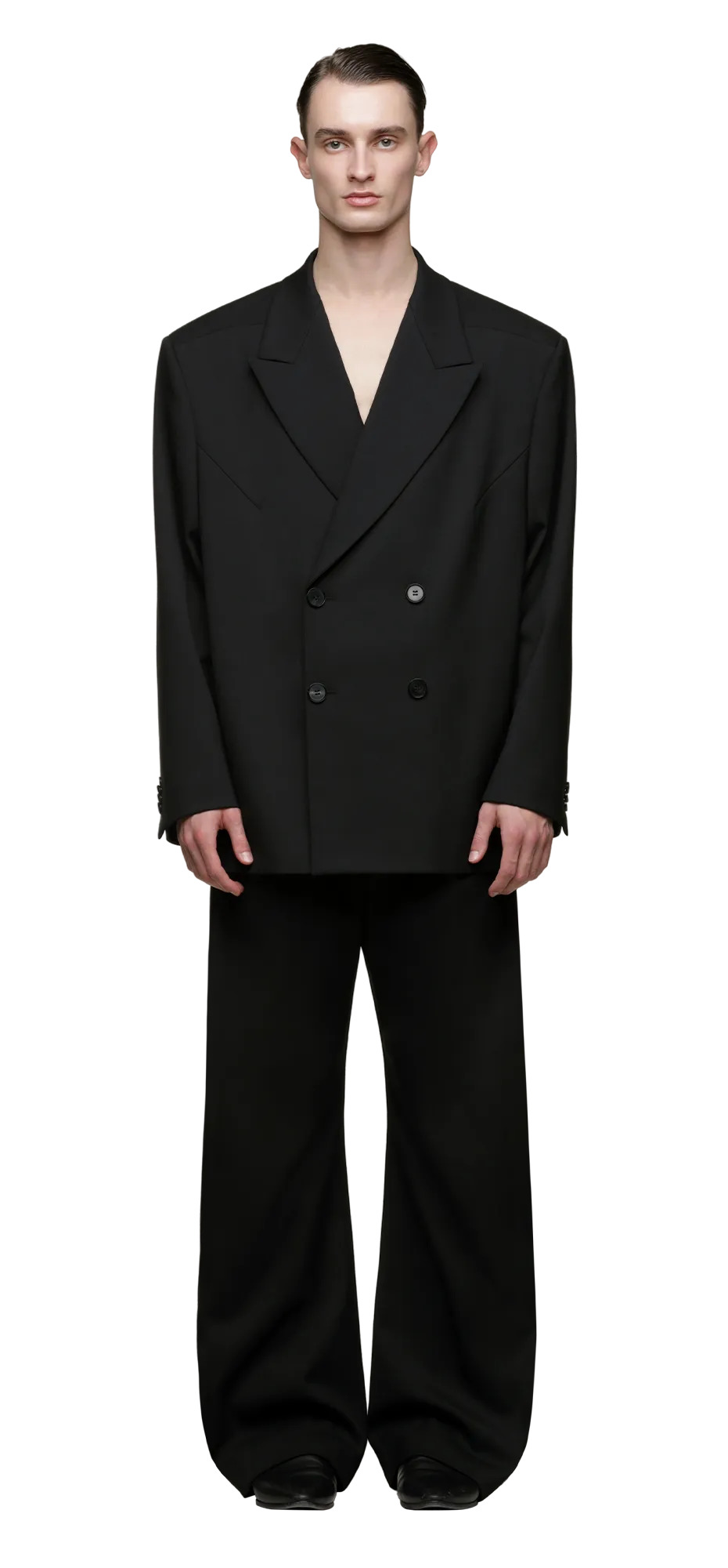 DOUBLE BREASTED BLAZER BLACK - 3