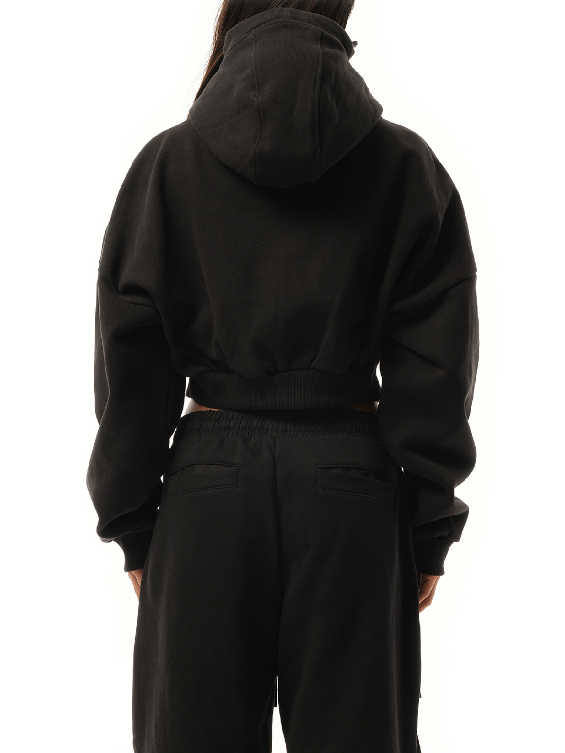 Cropped Full Zip Hoodie in Soot - 6