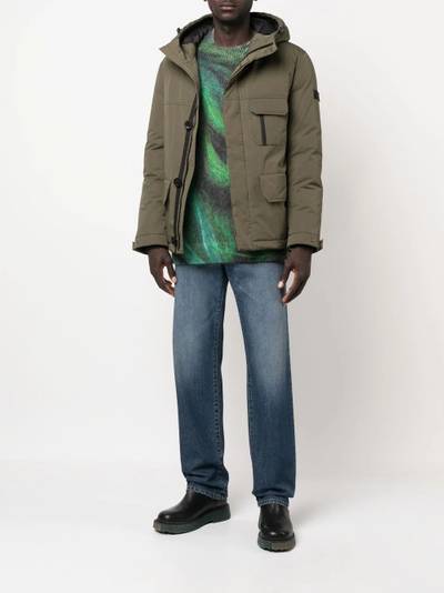 Yves Salomon logo-patch hooded padded jacket outlook