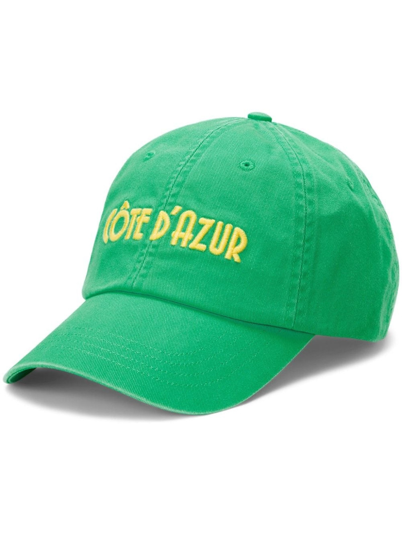 slogan-embroidered cotton baseball cap 1