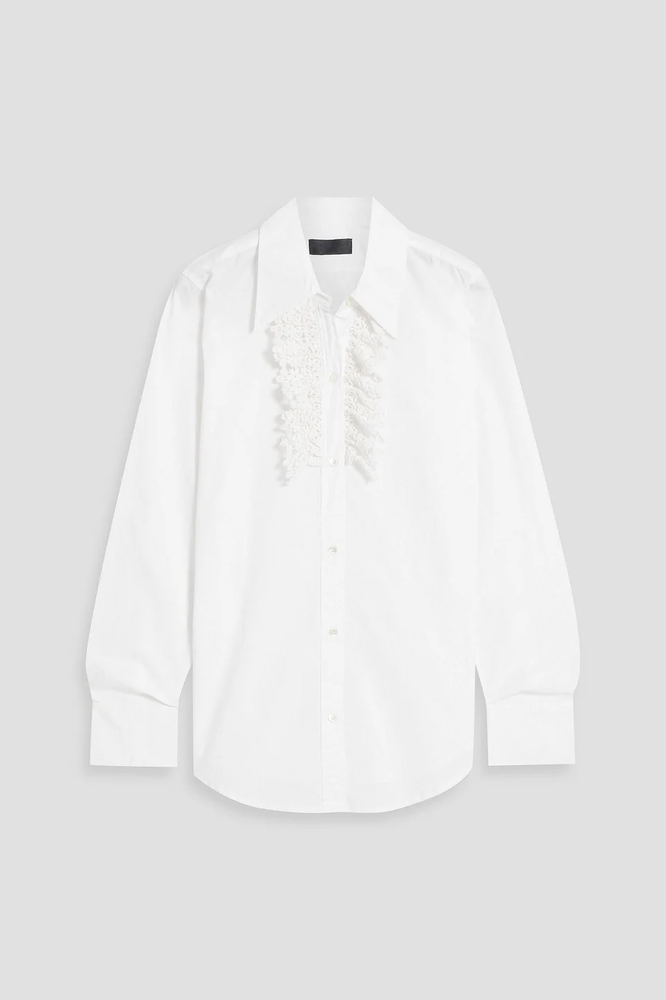 Reina crochet-trimmed cotton-poplin shirt - 1