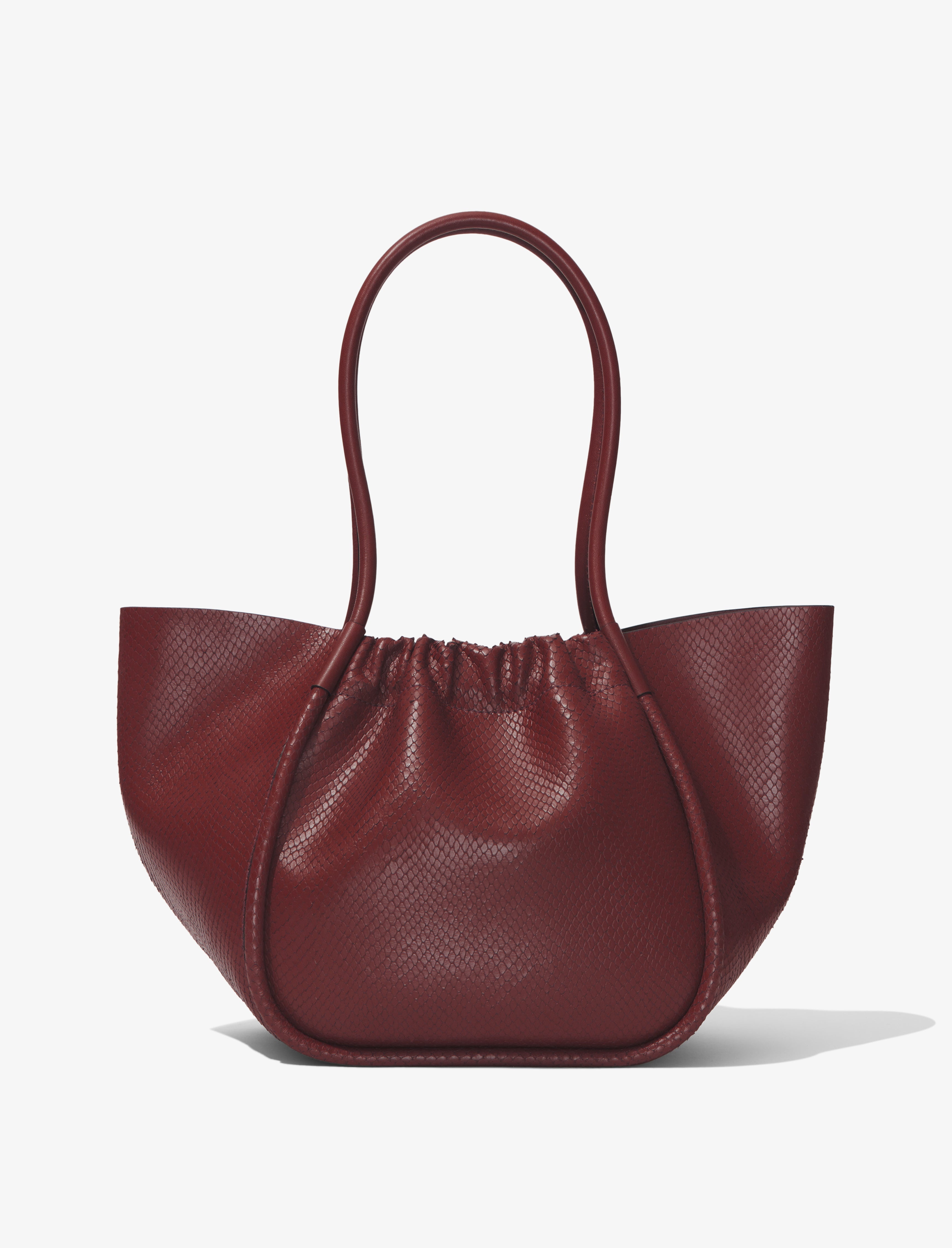Carved Python Large Ruched Tote - 4