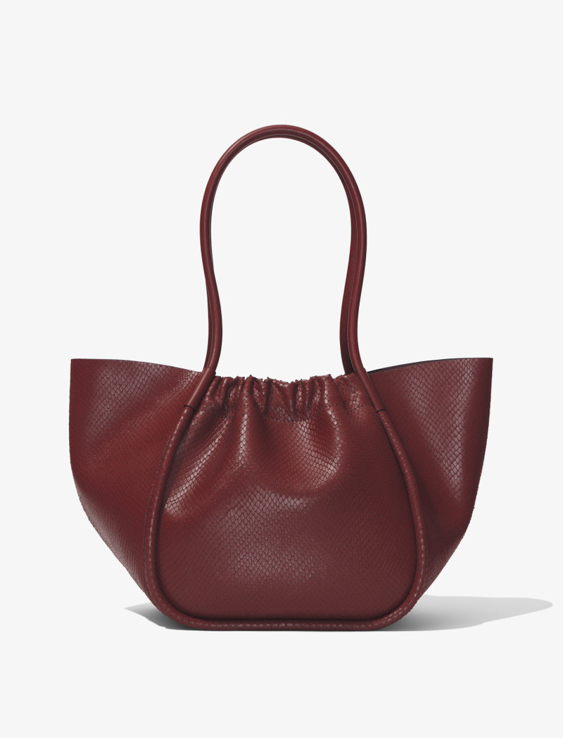 Carved Python Large Ruched Tote 4