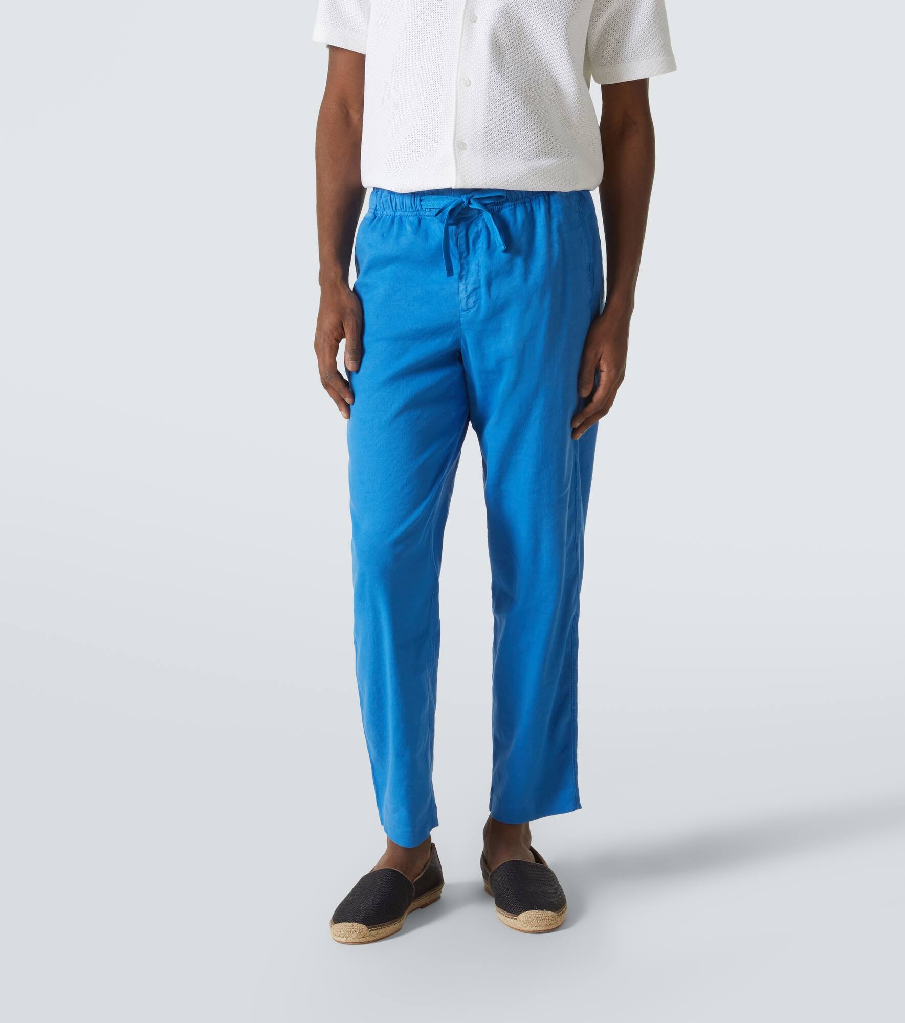 Alex linen-blend straight pants - 3