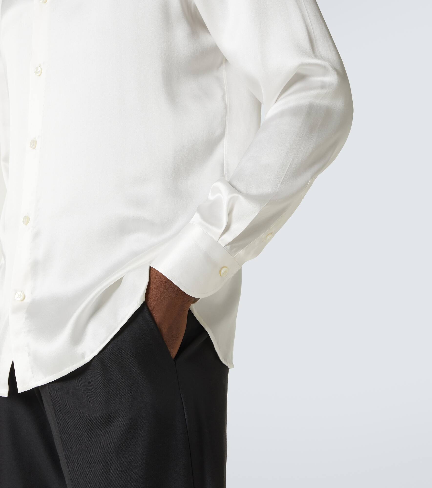 Silk satin tuxedo shirt - 6