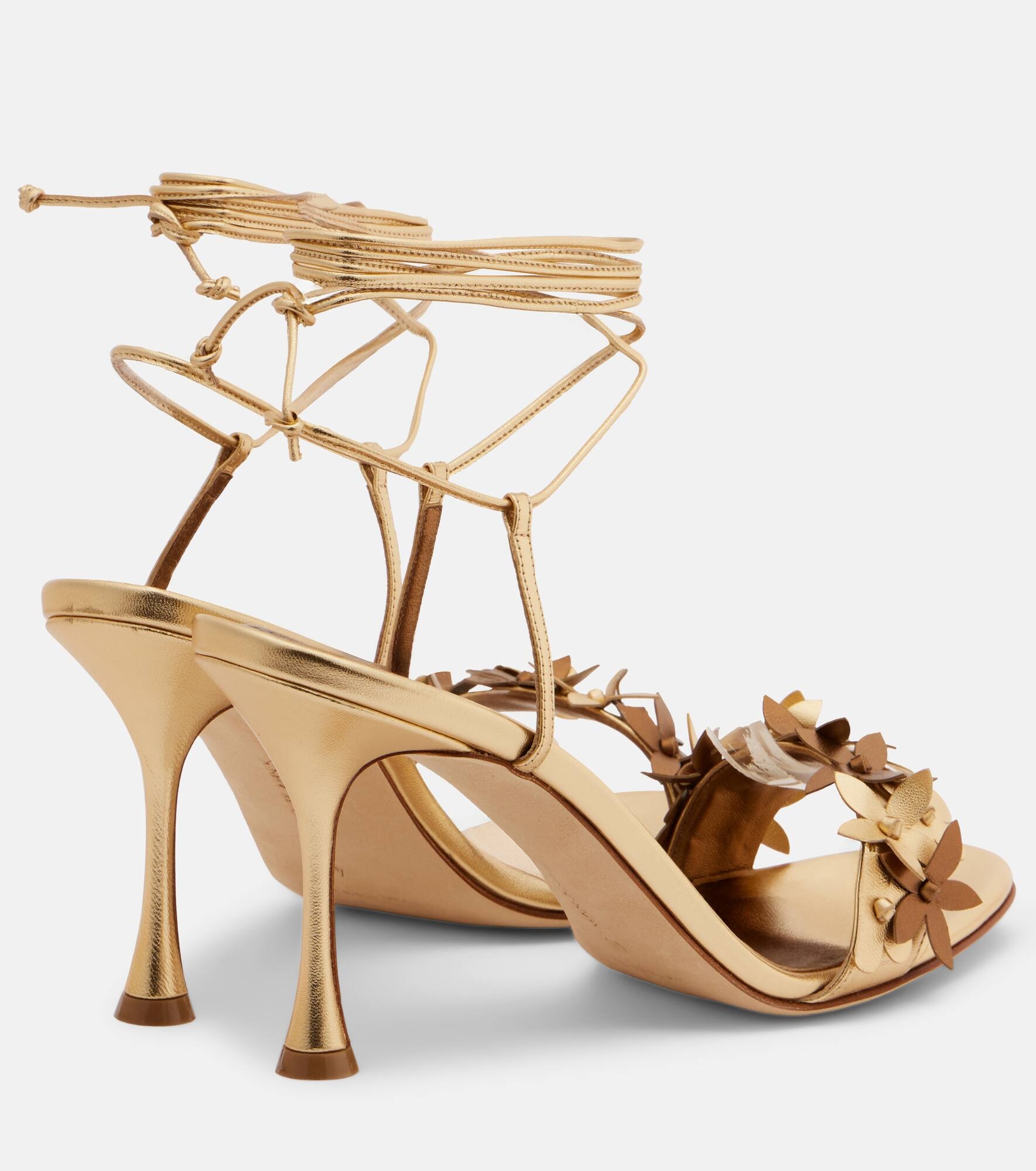 Anista floral-appliqué leather sandals - 2