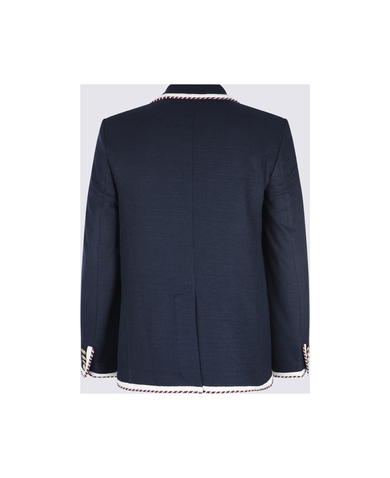 Navy Cotton Blazer - 2