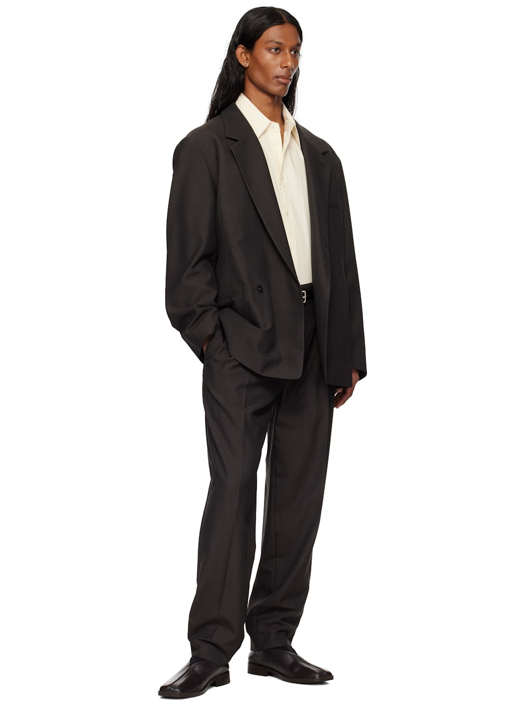 Brown Soft Double Breasted Blazer - 4