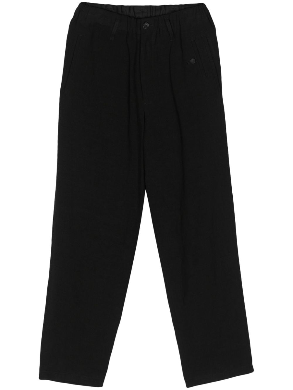 drawstring-waist tapered trousers - 1