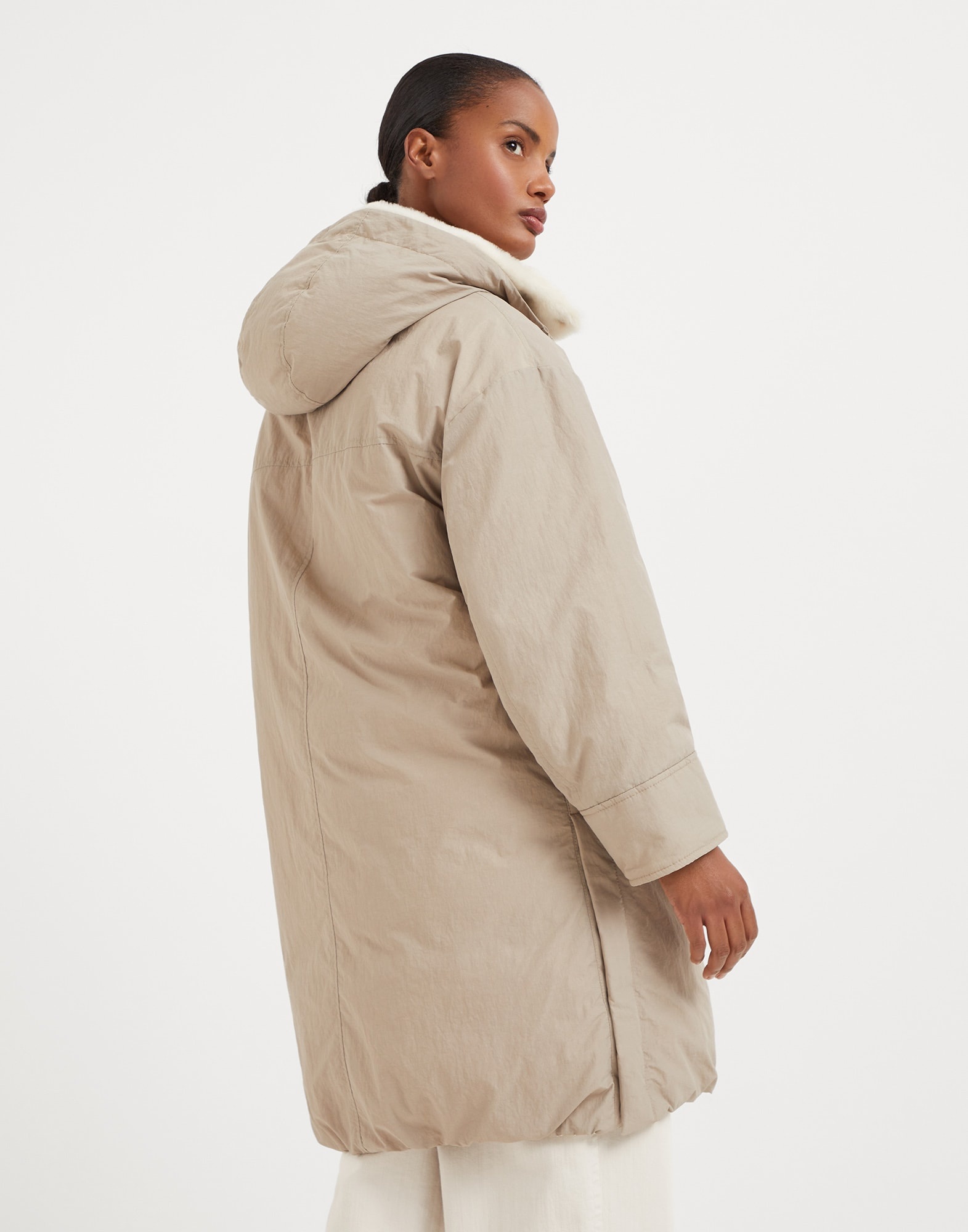 Water-resistant techno cotton down parka with detachable shearling insert - 2