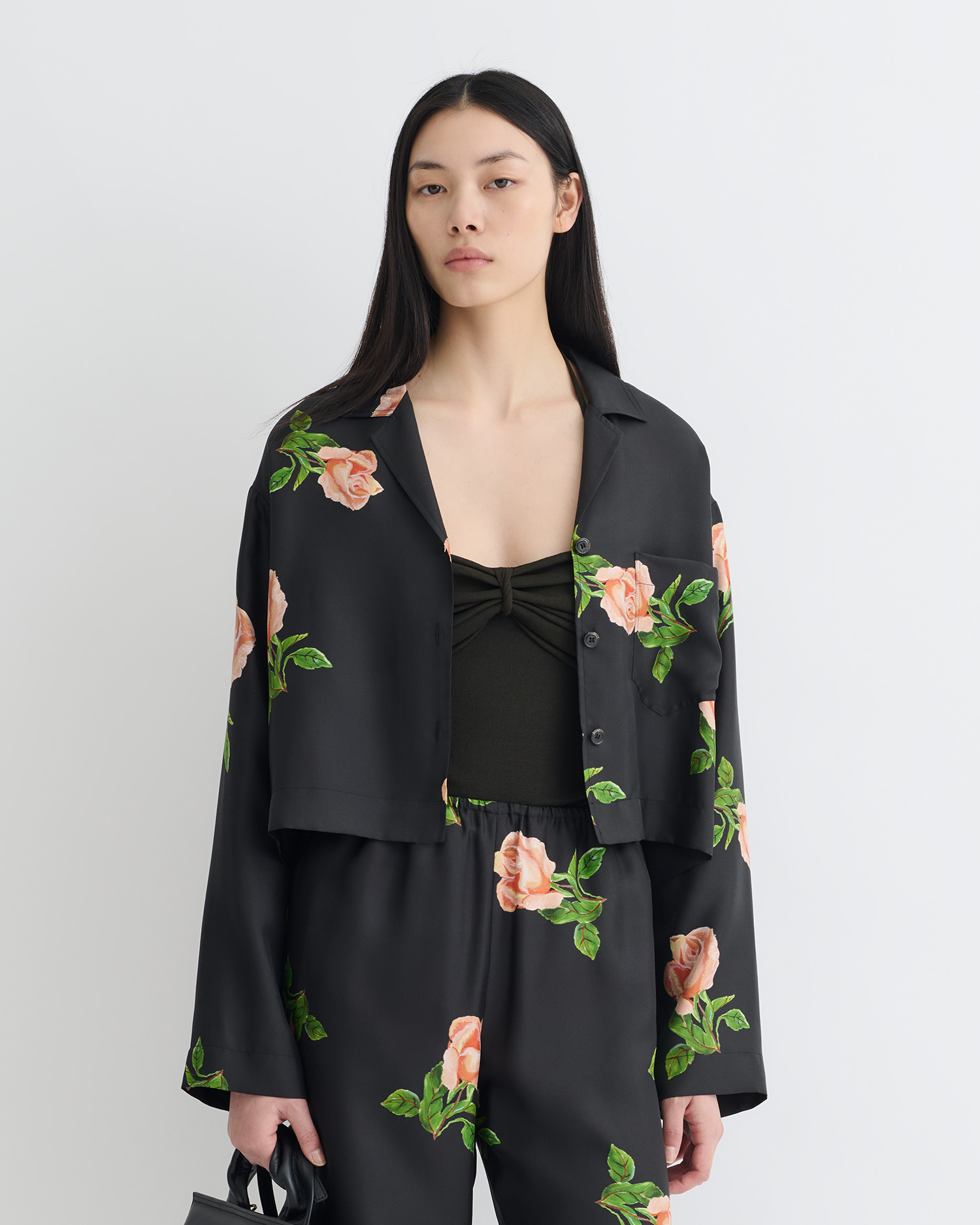 Cropped Silk Twill Shirt - 4