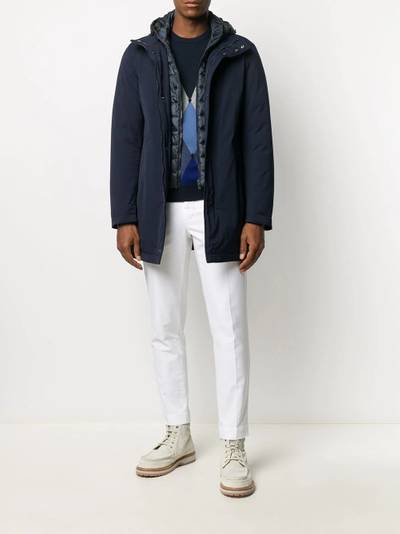 Herno layered hooded short coat outlook