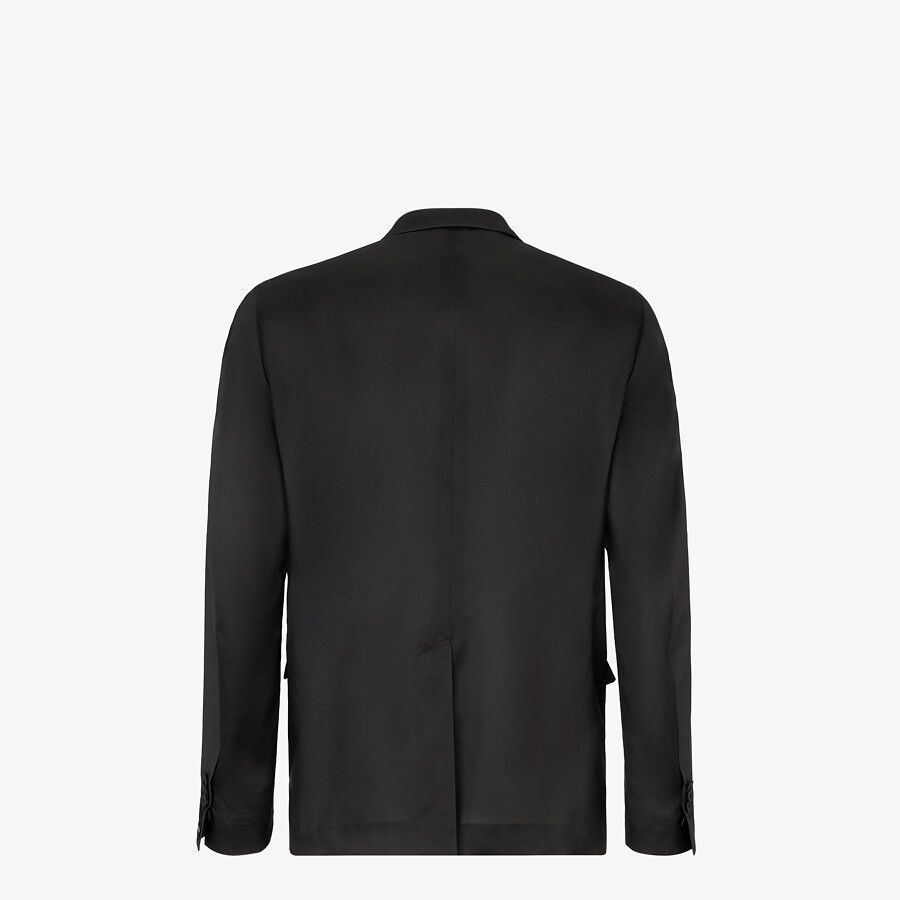 Black tech silk blazer - 2