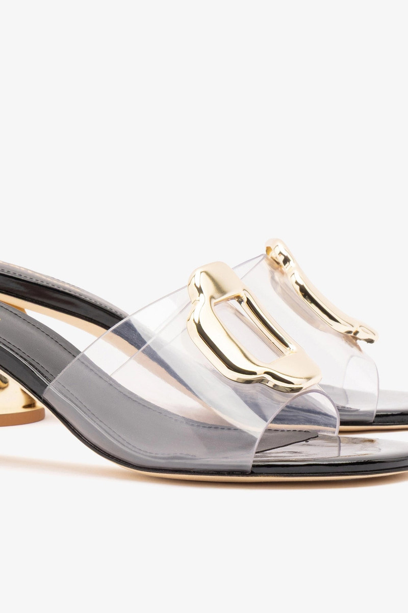 Margherita Clear Mule Black Patent Leather 4