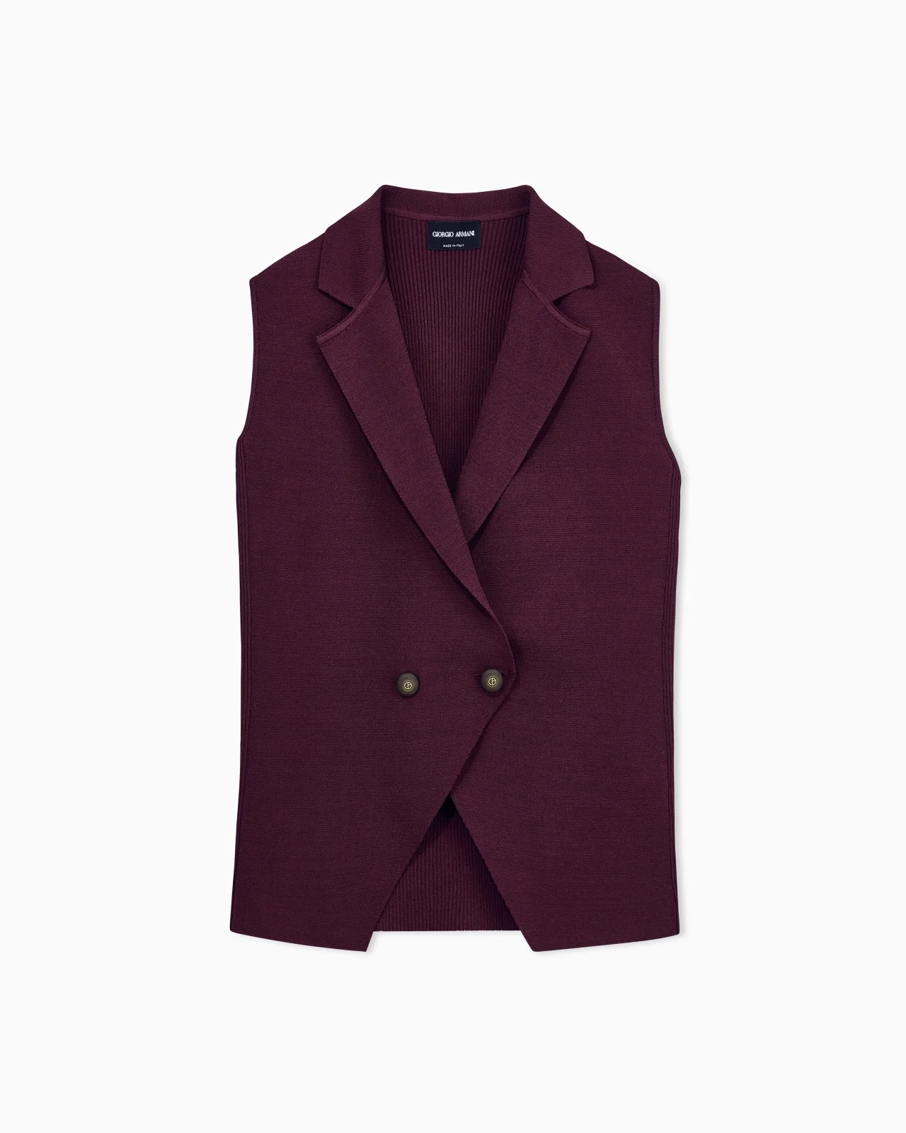 DOUBLE-BREASTED VISCOSE KNIT VEST - 1
