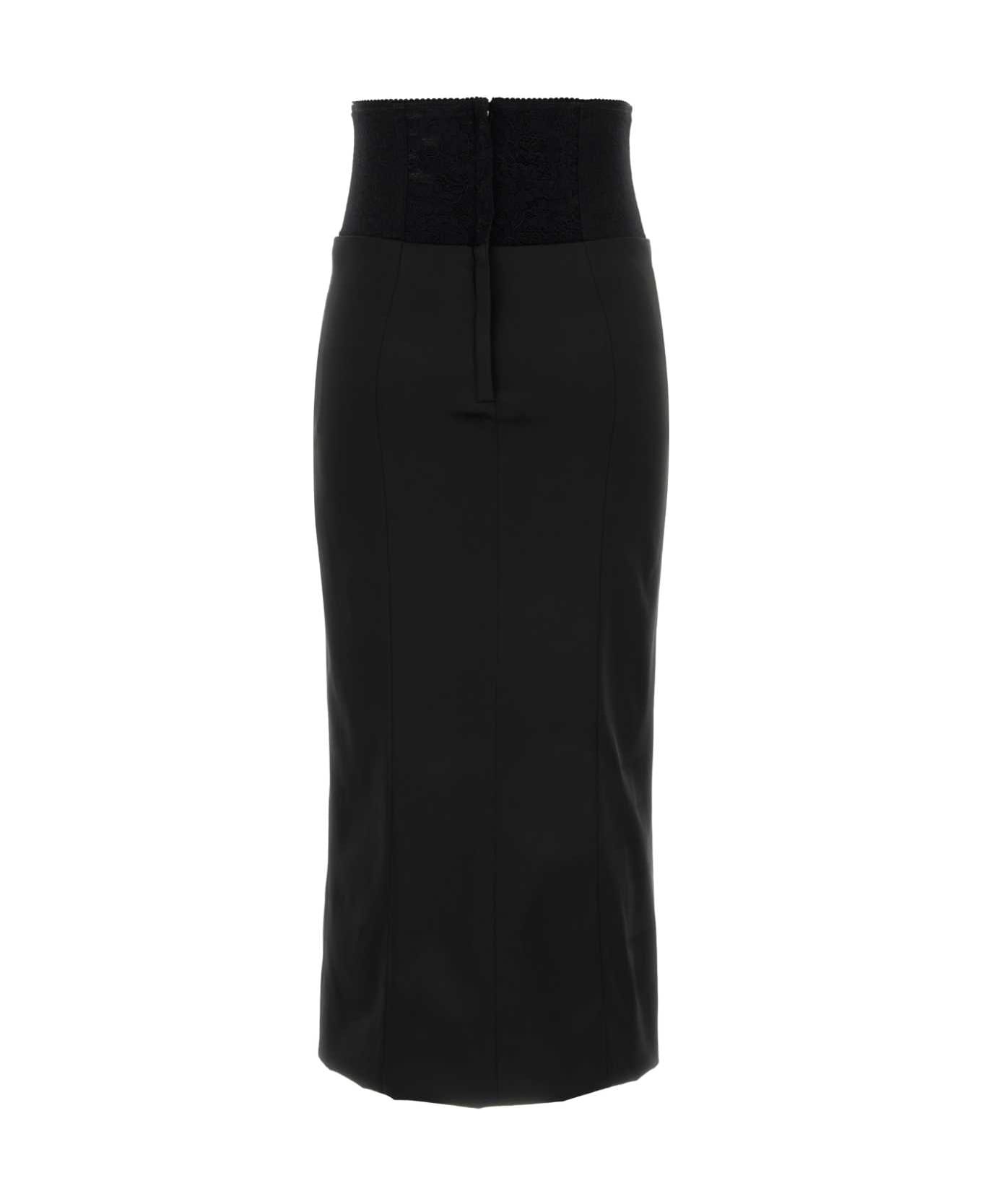 Black Satin Skirt - 2