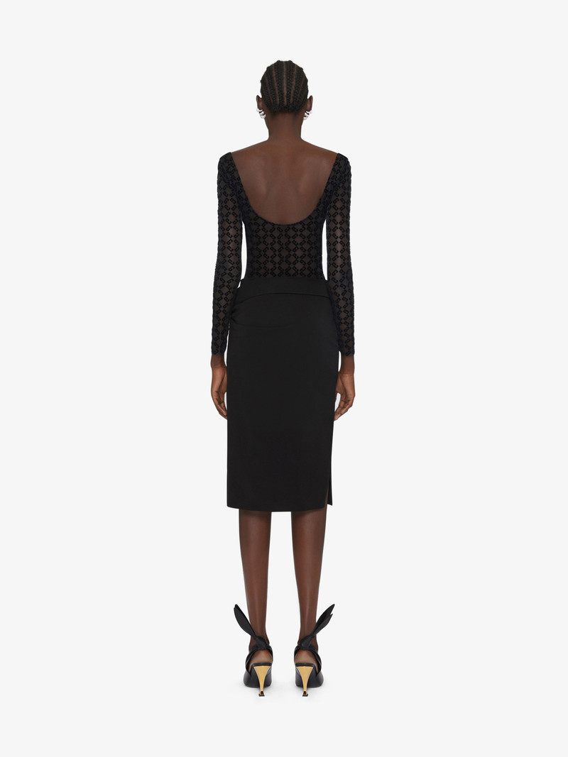 DRAPED DRESS IN JERSEY AND MONOGRAM 72 TULLE 4