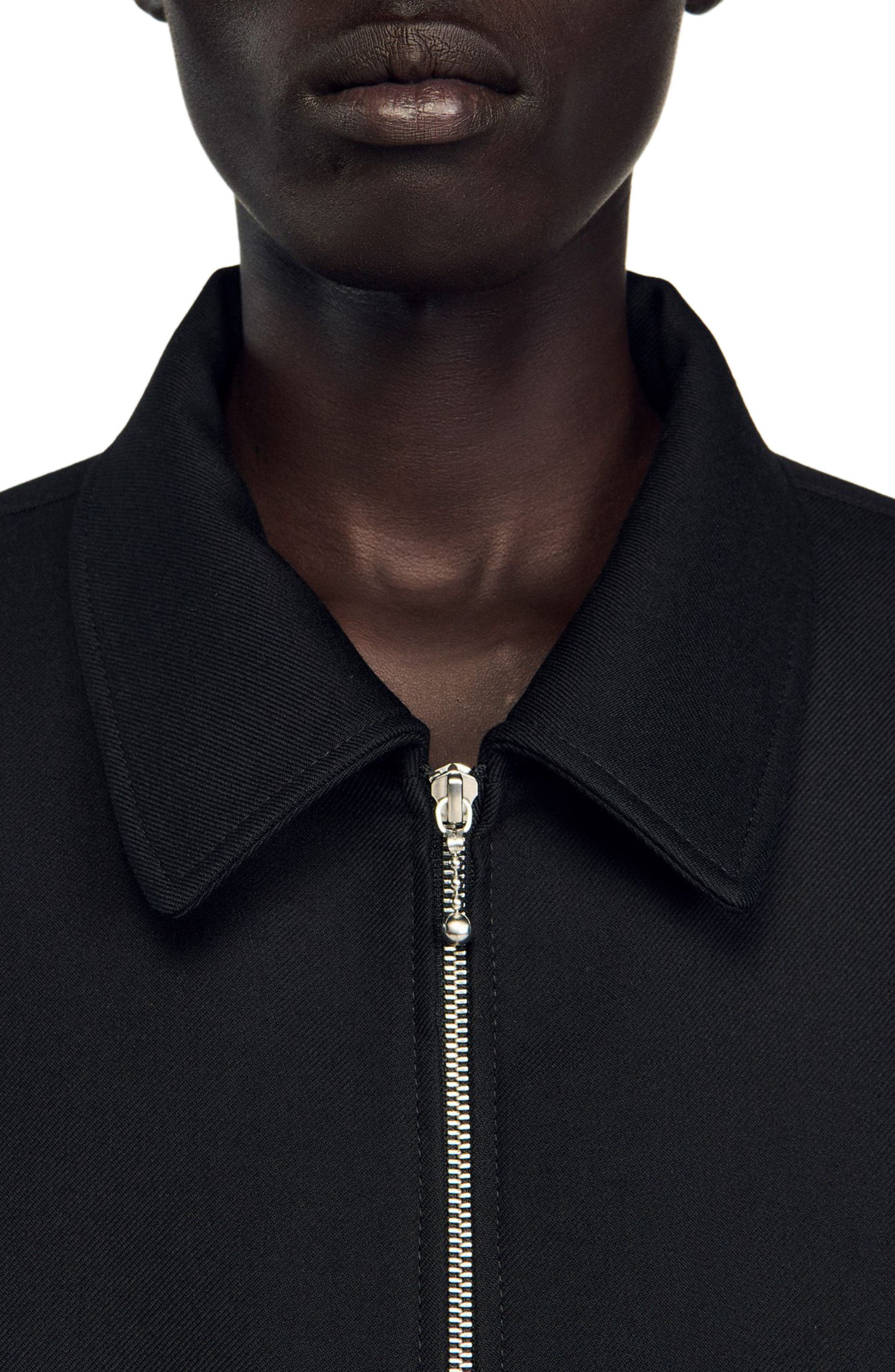 SANDRO Zip-up jacket in Black at Nordstrom - 5