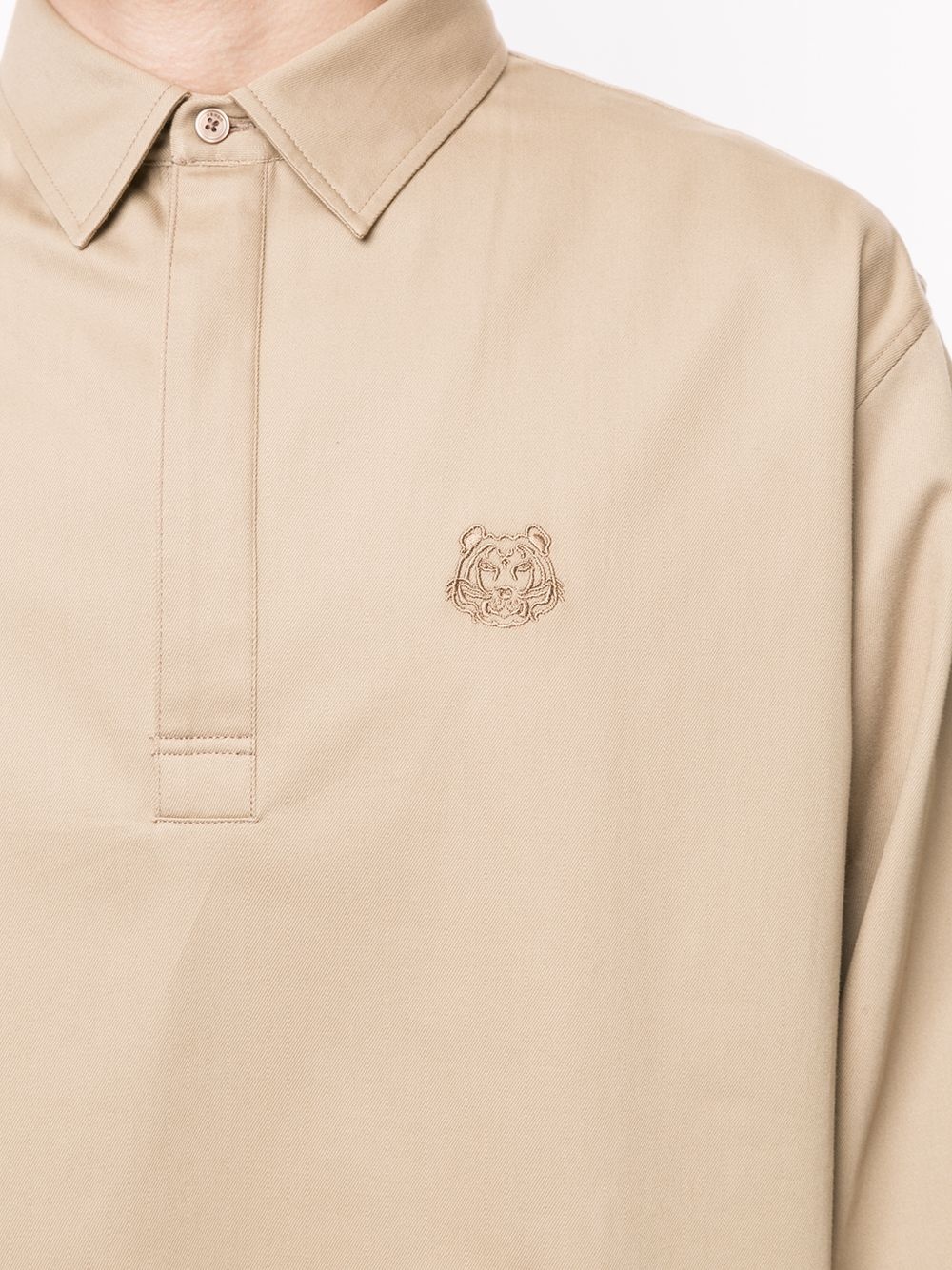 Tiger crest long-sleeved polo - 5