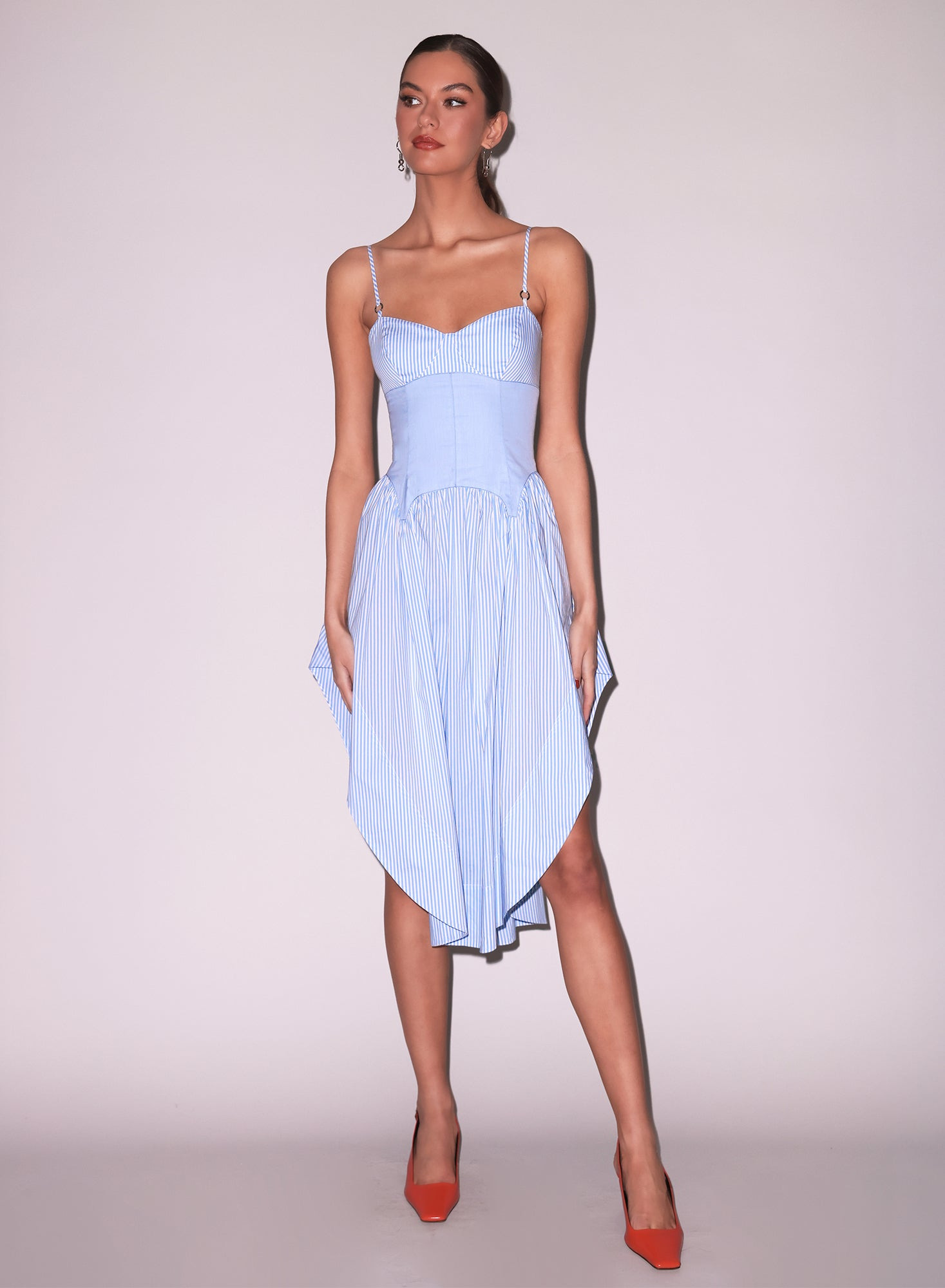 Poplin Cupped Midi Dress - 5
