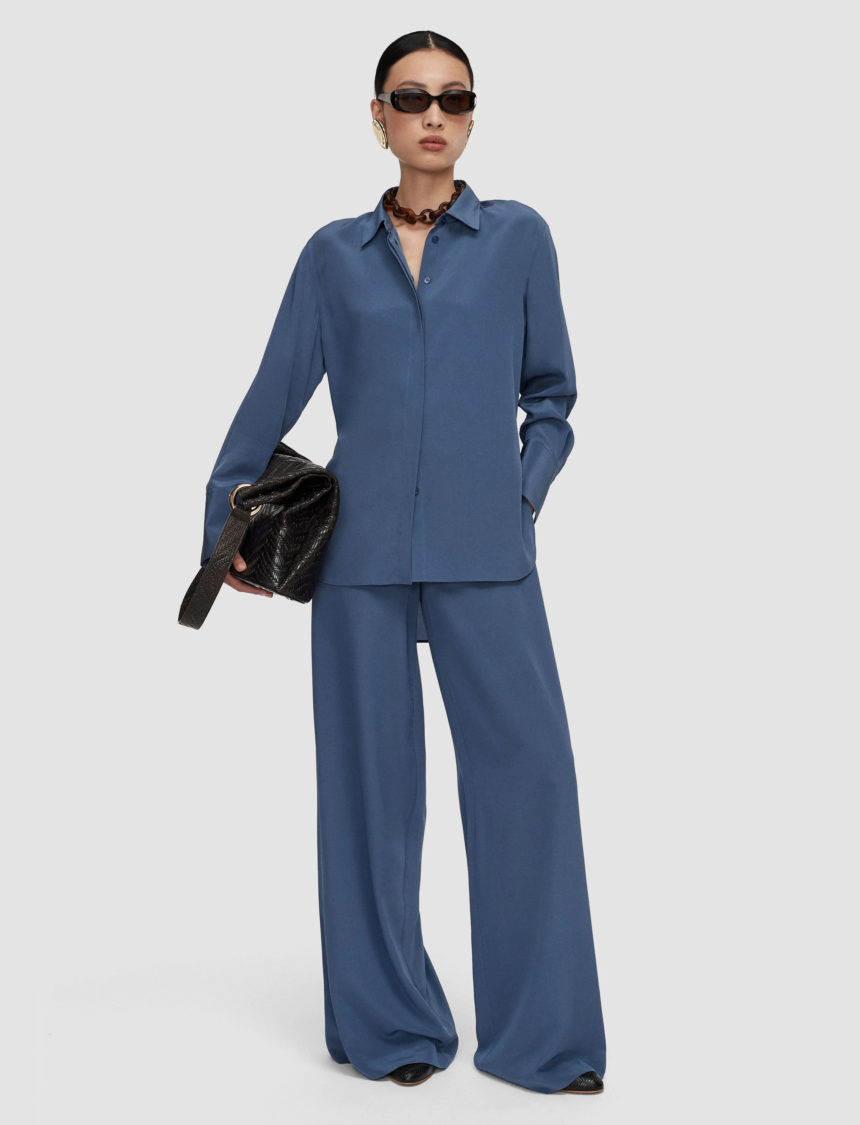 Bold Crepe de Soie Silk Blouse - 1
