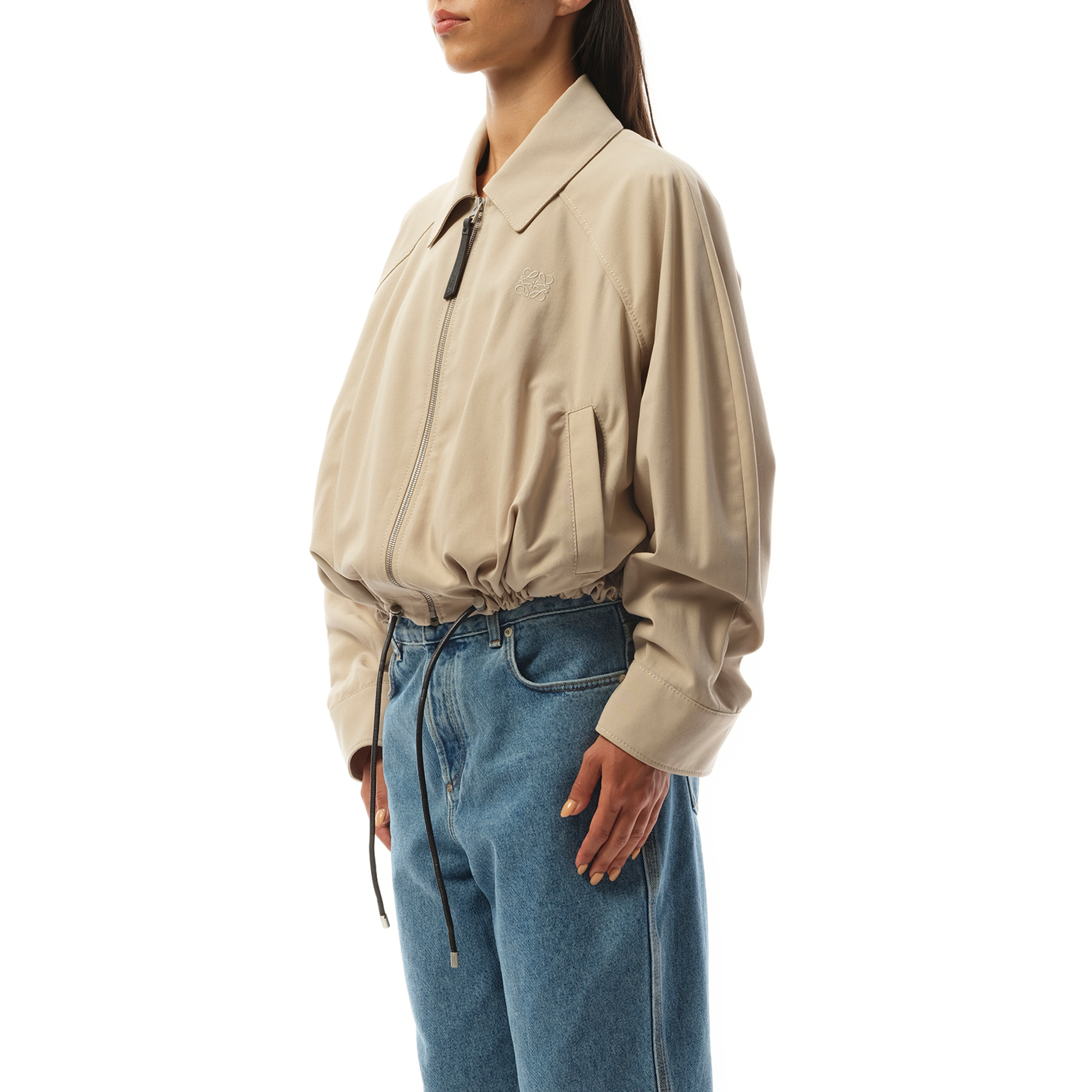 Relaxed Fit Balloon Jacket in Beige - 5