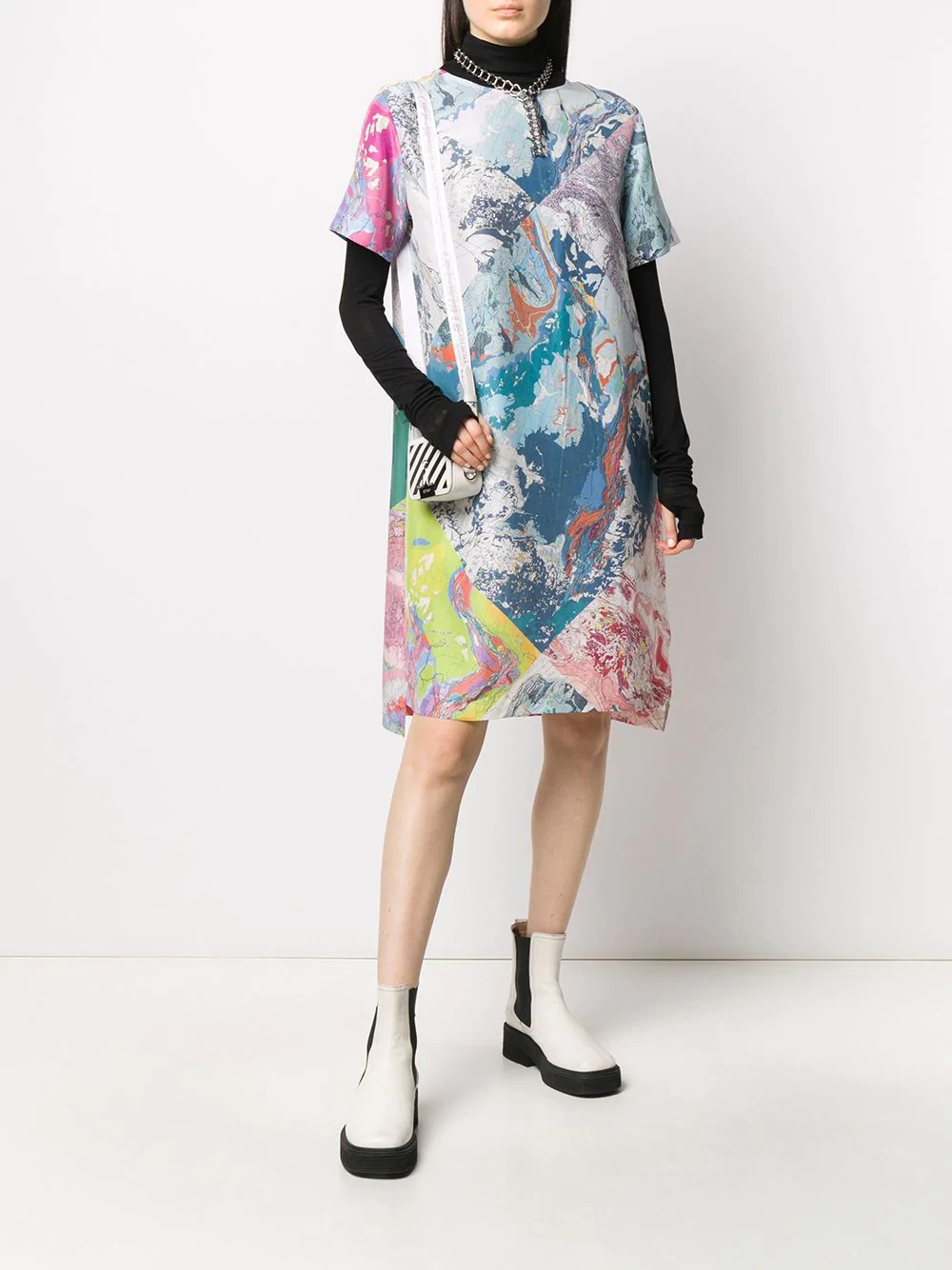 multi map T-shirt dress - 2