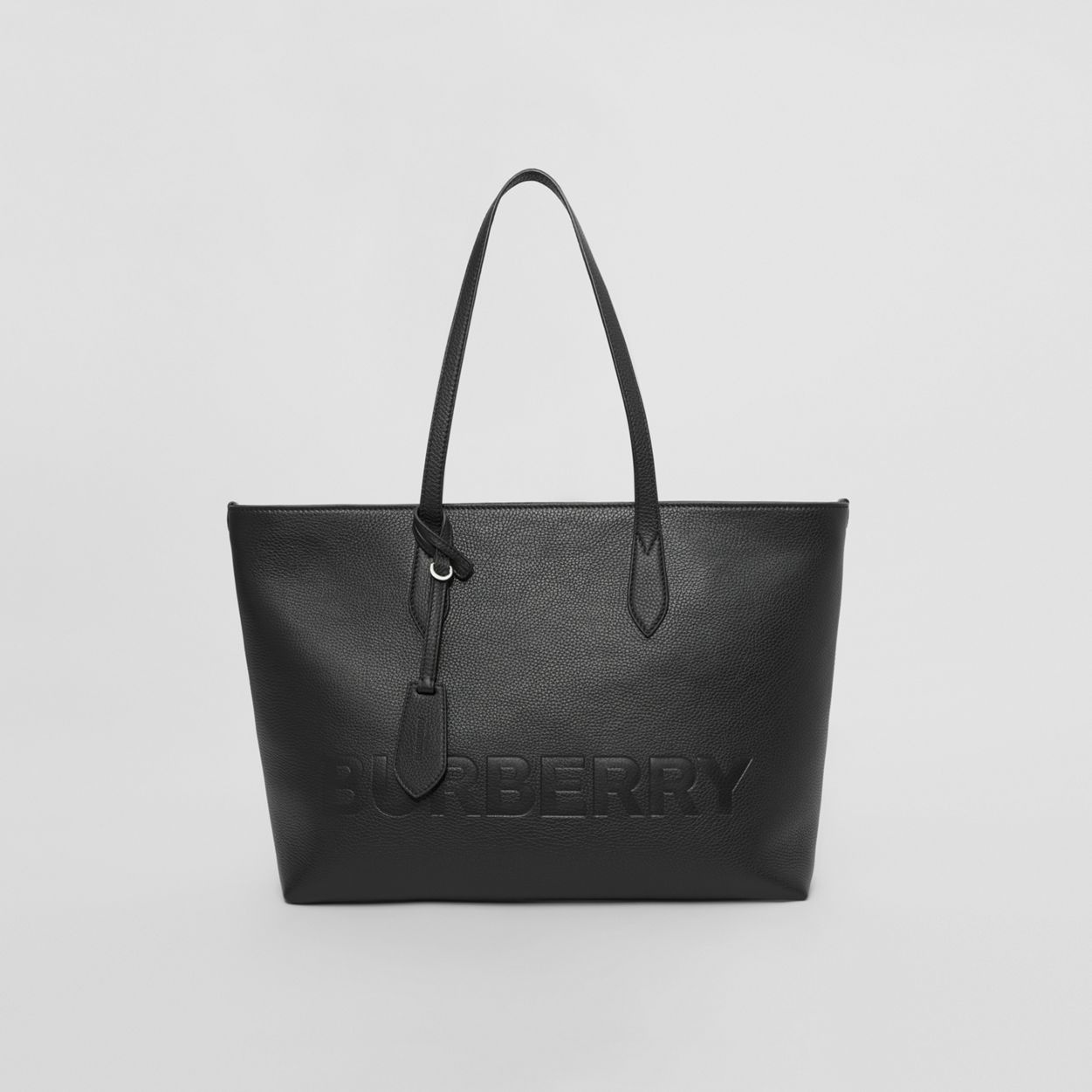 Medium Logo Embossed Leather Tote - 1
