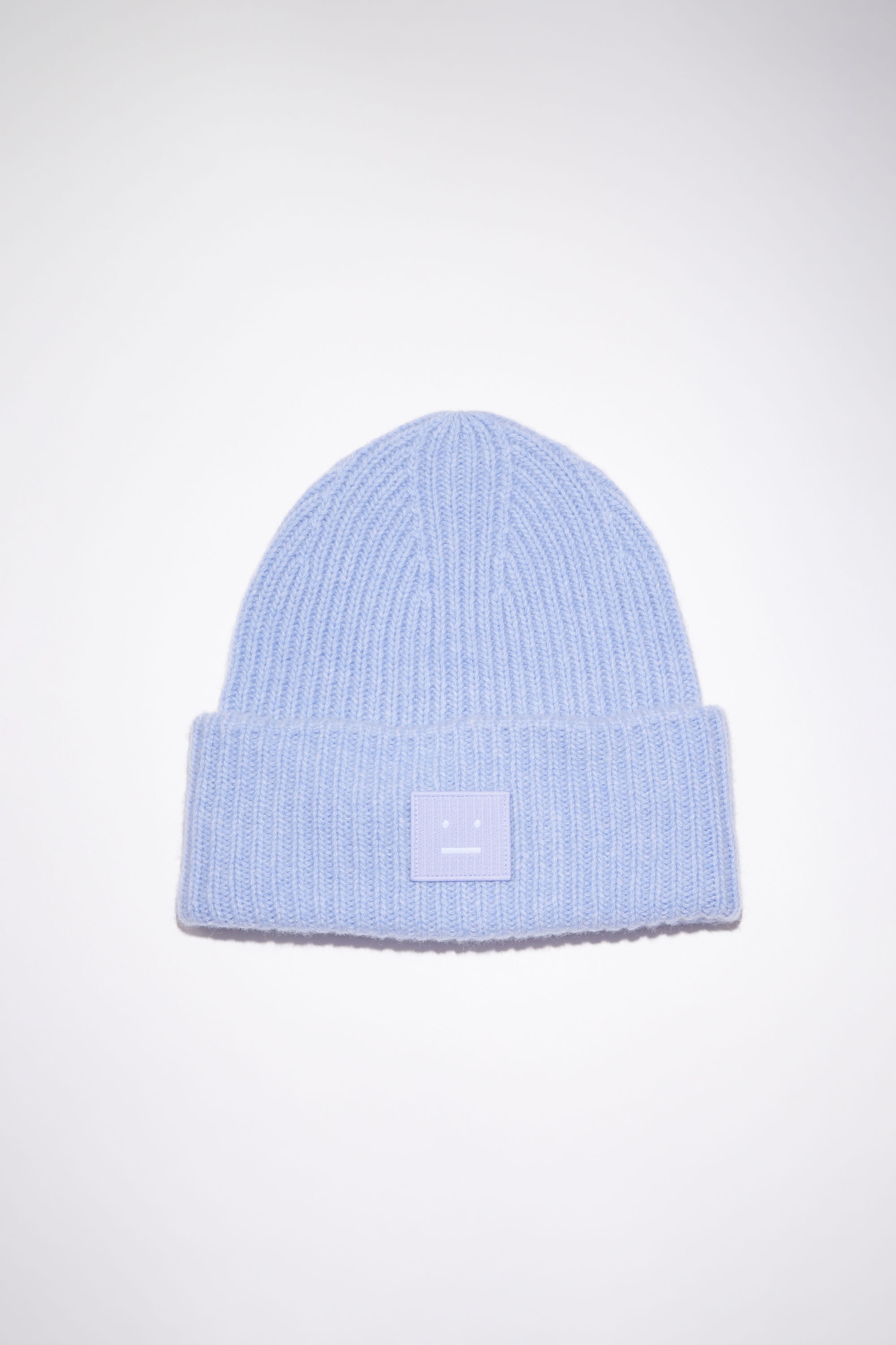 Ribbed beanie hat - Cornflower blue melange - 1