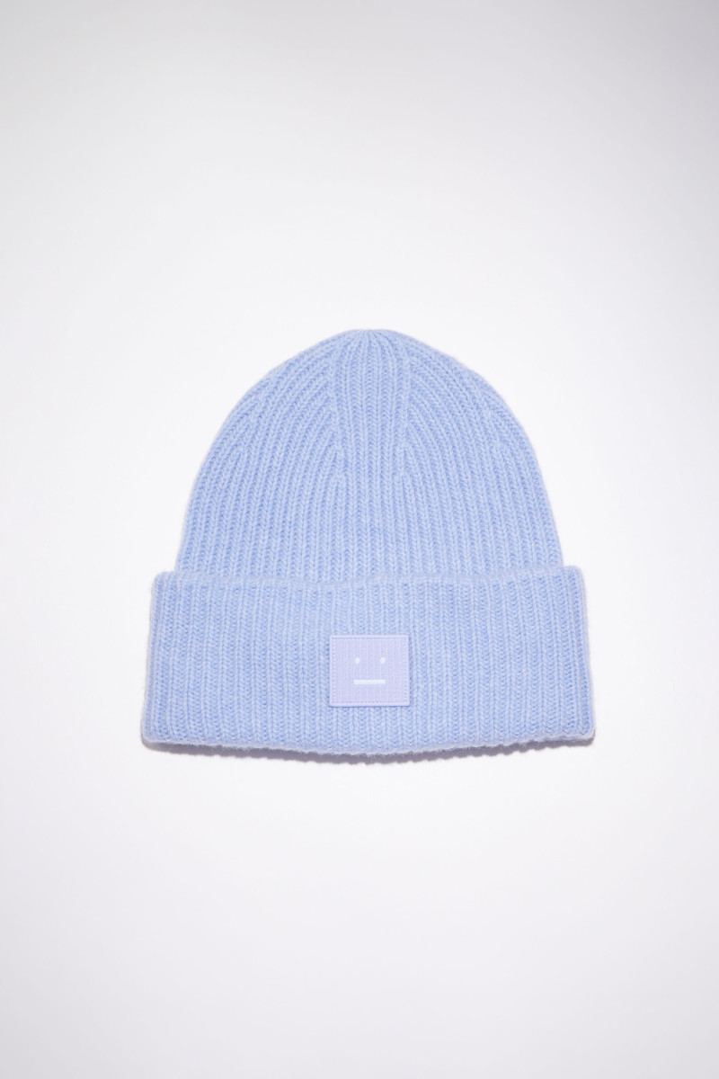 Ribbed beanie hat - Cornflower blue melange 1