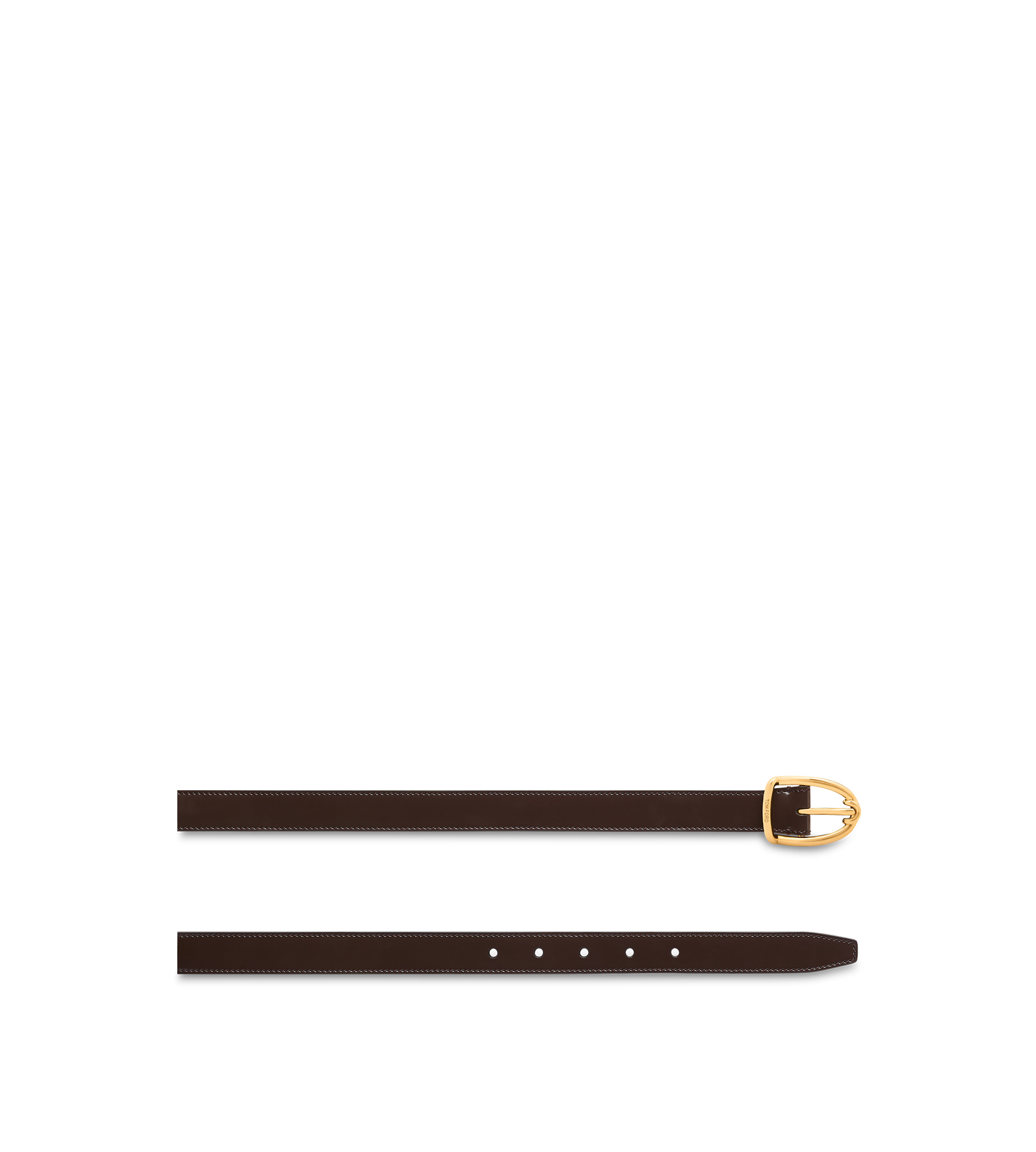 SMOOTH LEATHER ANGLED BUCKLE BELT - 2