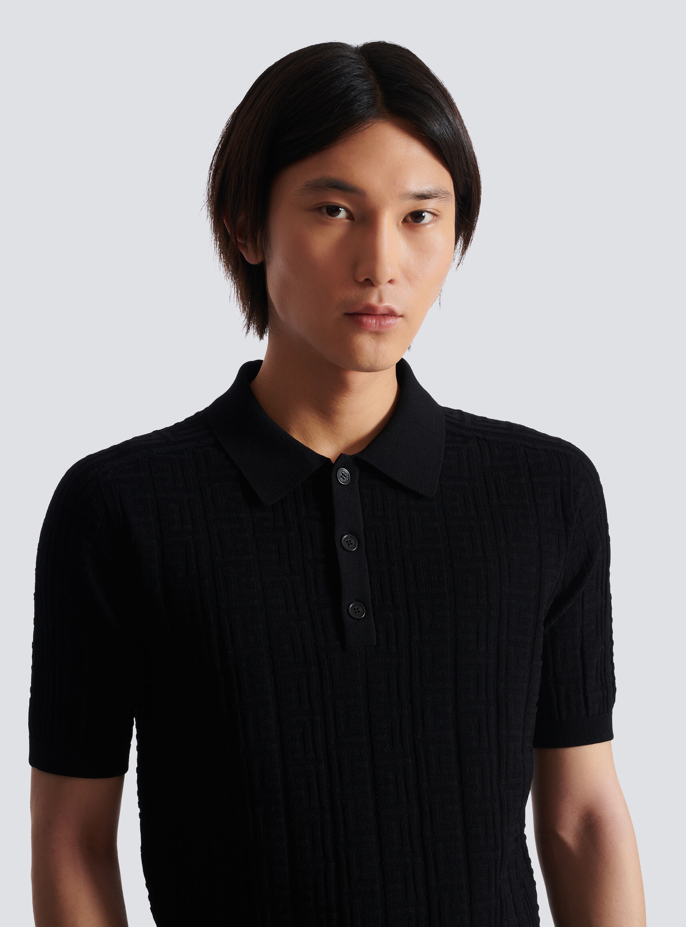 Monogram knit polo shirt - 7