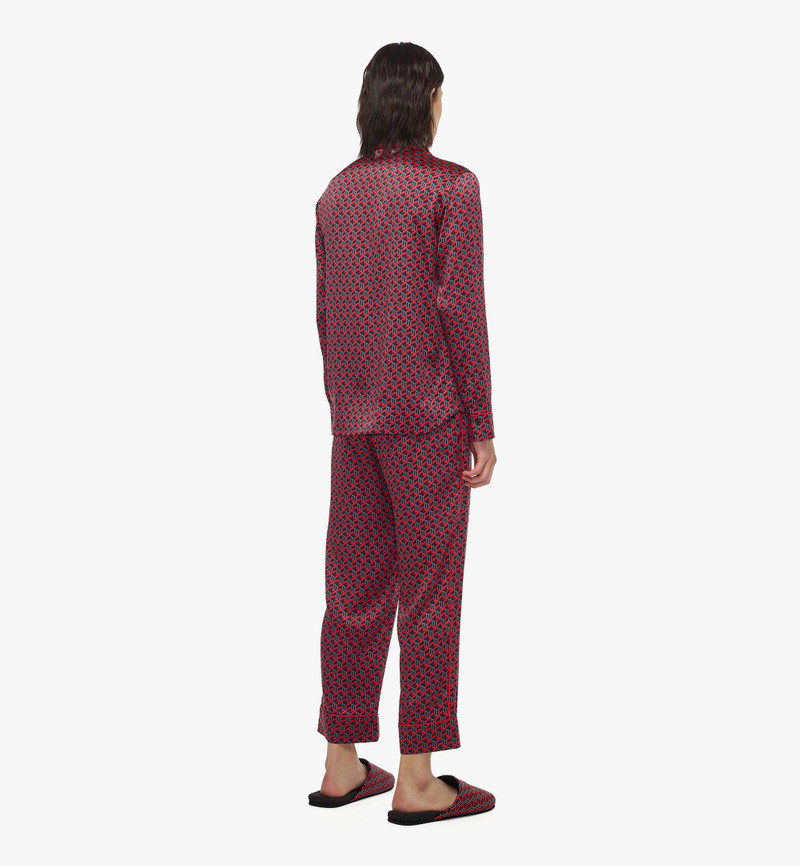 Unisex Cubic Monogram Silk Satin Pajama Shirt 4