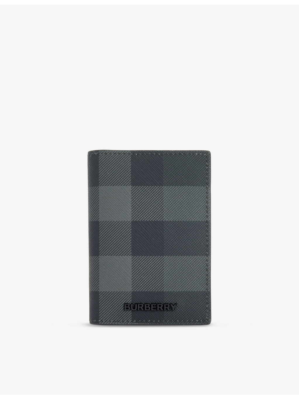 Check-pattern coated-canvas cardholder - 1