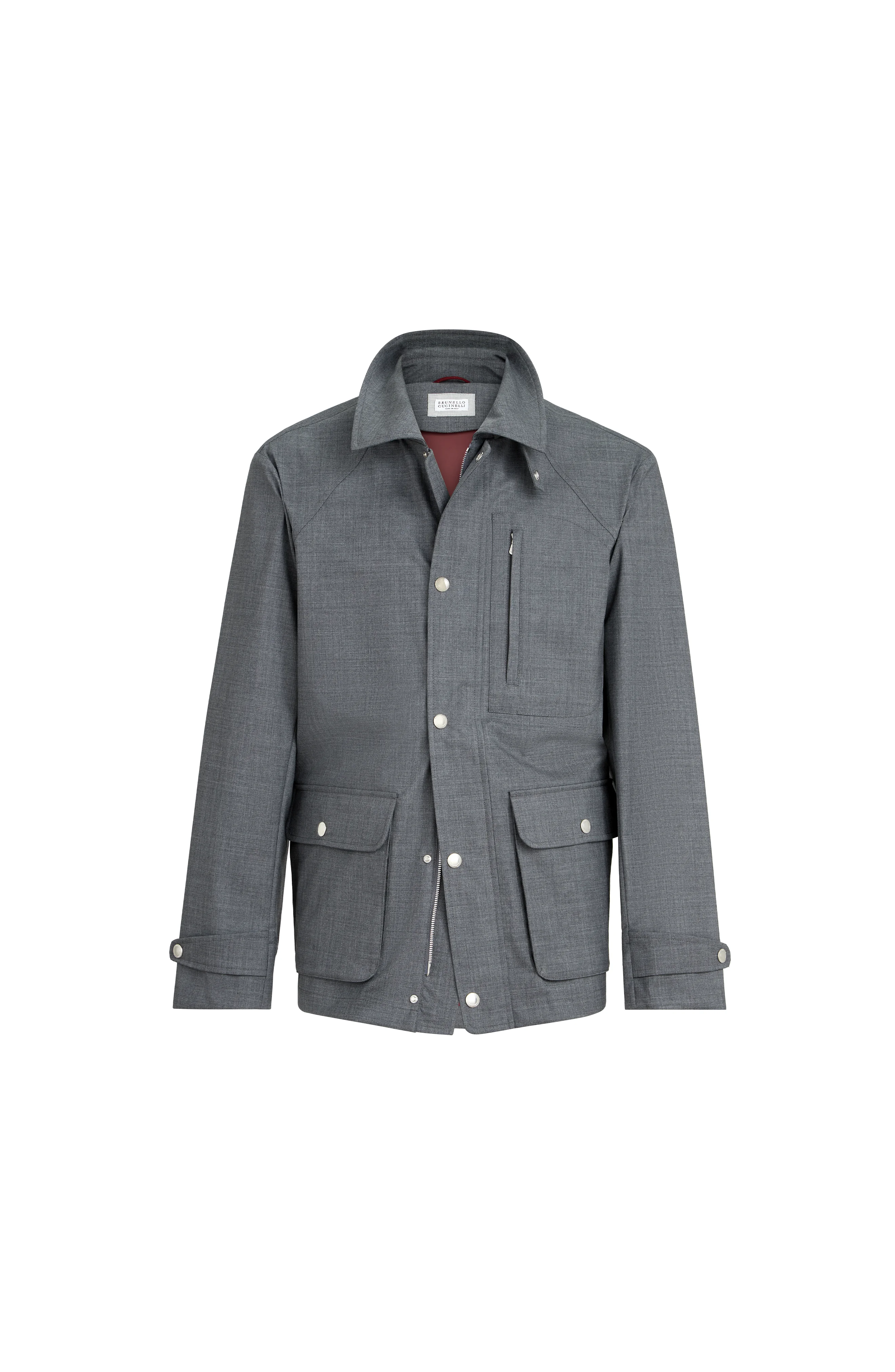 Brunello Cucinelli Bonded fresco field jacket in Grey at Nordstrom - 1