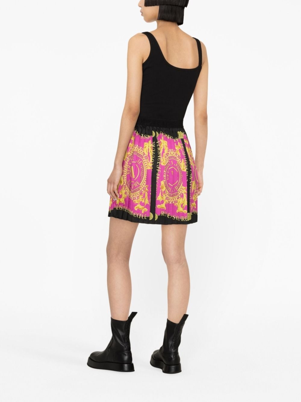 Logo Couture pleated miniskirt - 4