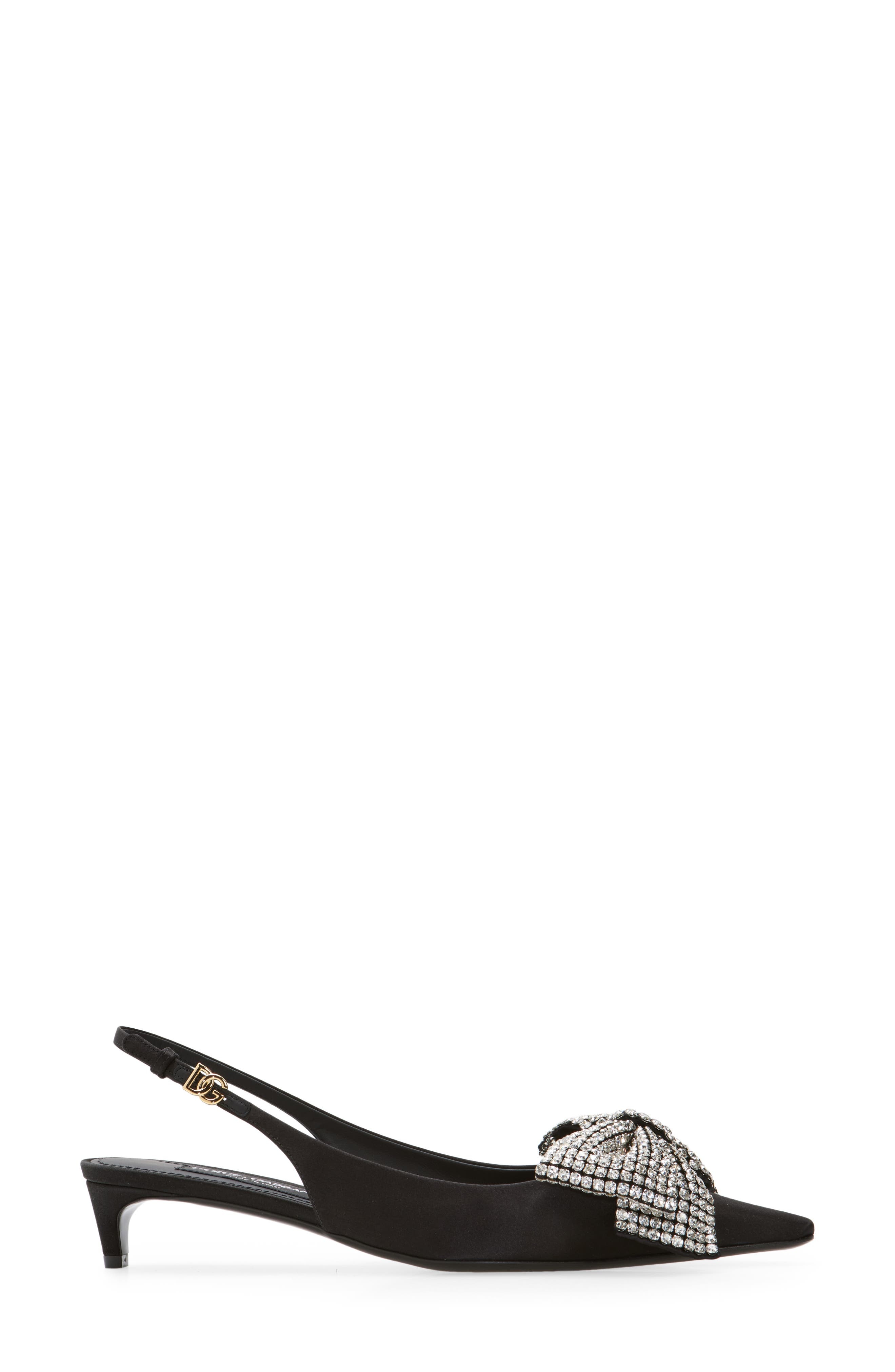 Dolce&Gabbana Mun Kitten Heel Slingback Pump in 8S488 Nero/Crystal at Nordstrom - 3
