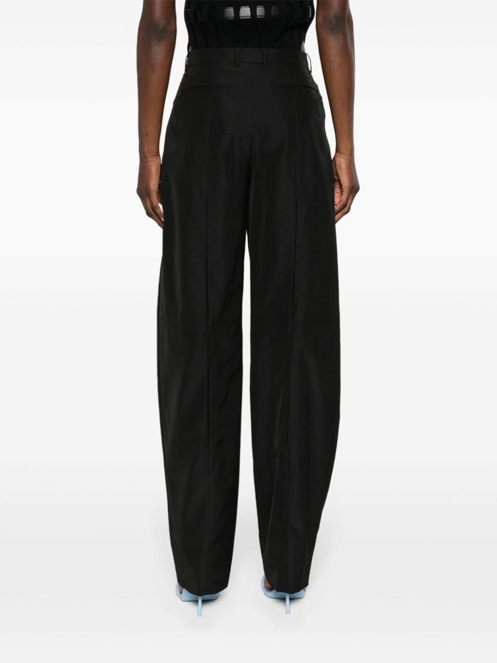 slit-detail tapered trousers - 4
