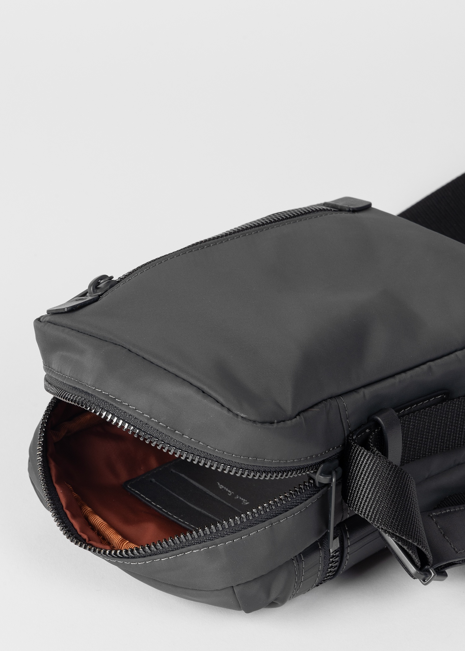 Slate Grey 'Shadow Stripe' Trim Flight Bag - 2
