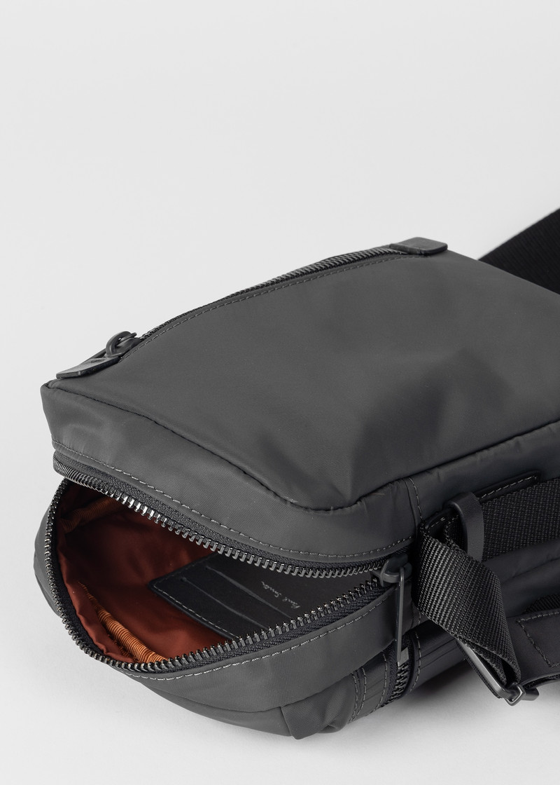 Paul Smith Slate Grey 'Shadow Stripe' Trim Flight Bag outlook