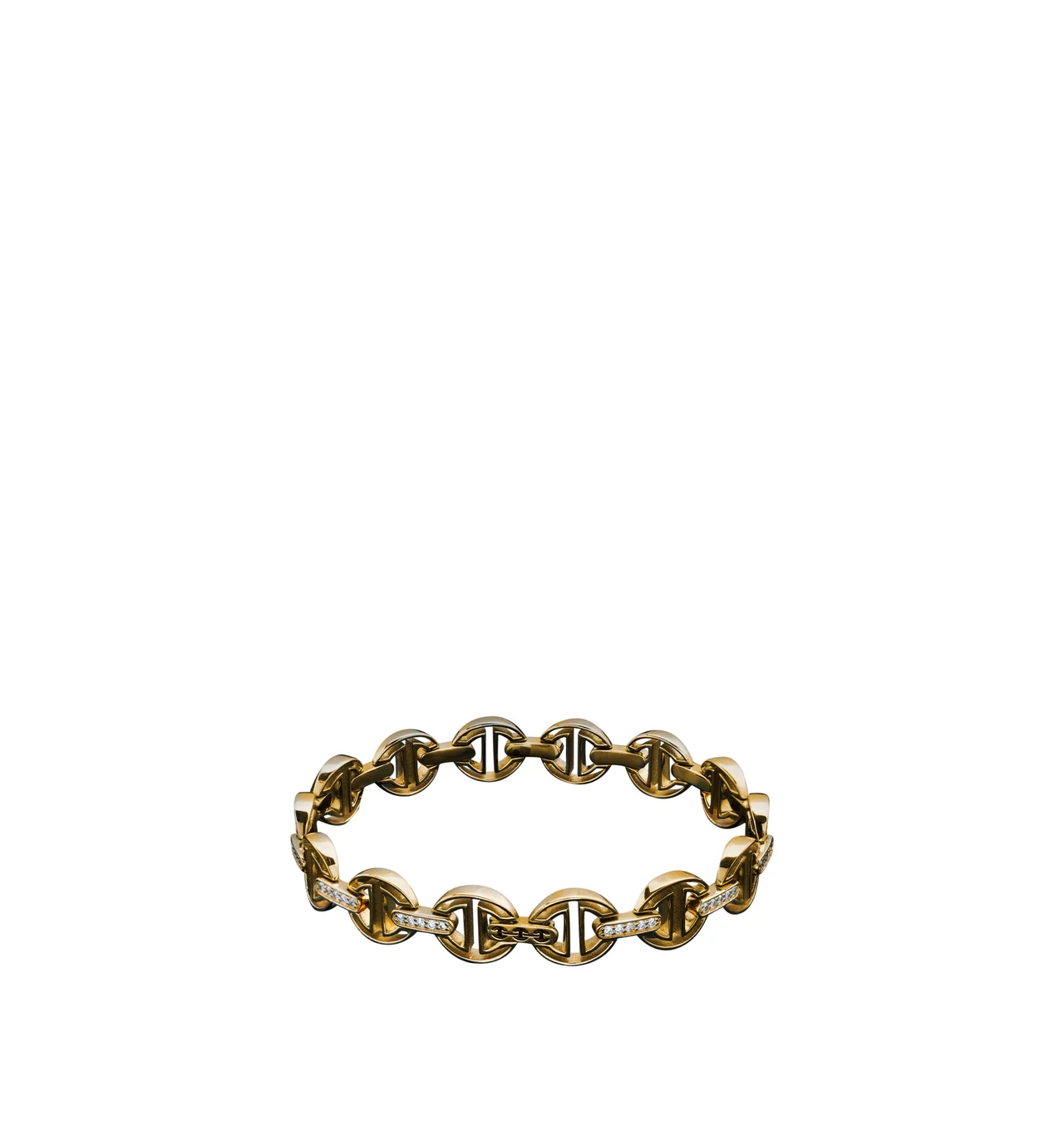 MMV SMALL LINK BRACELET WITH DIAMOND BRIDGES - 1
