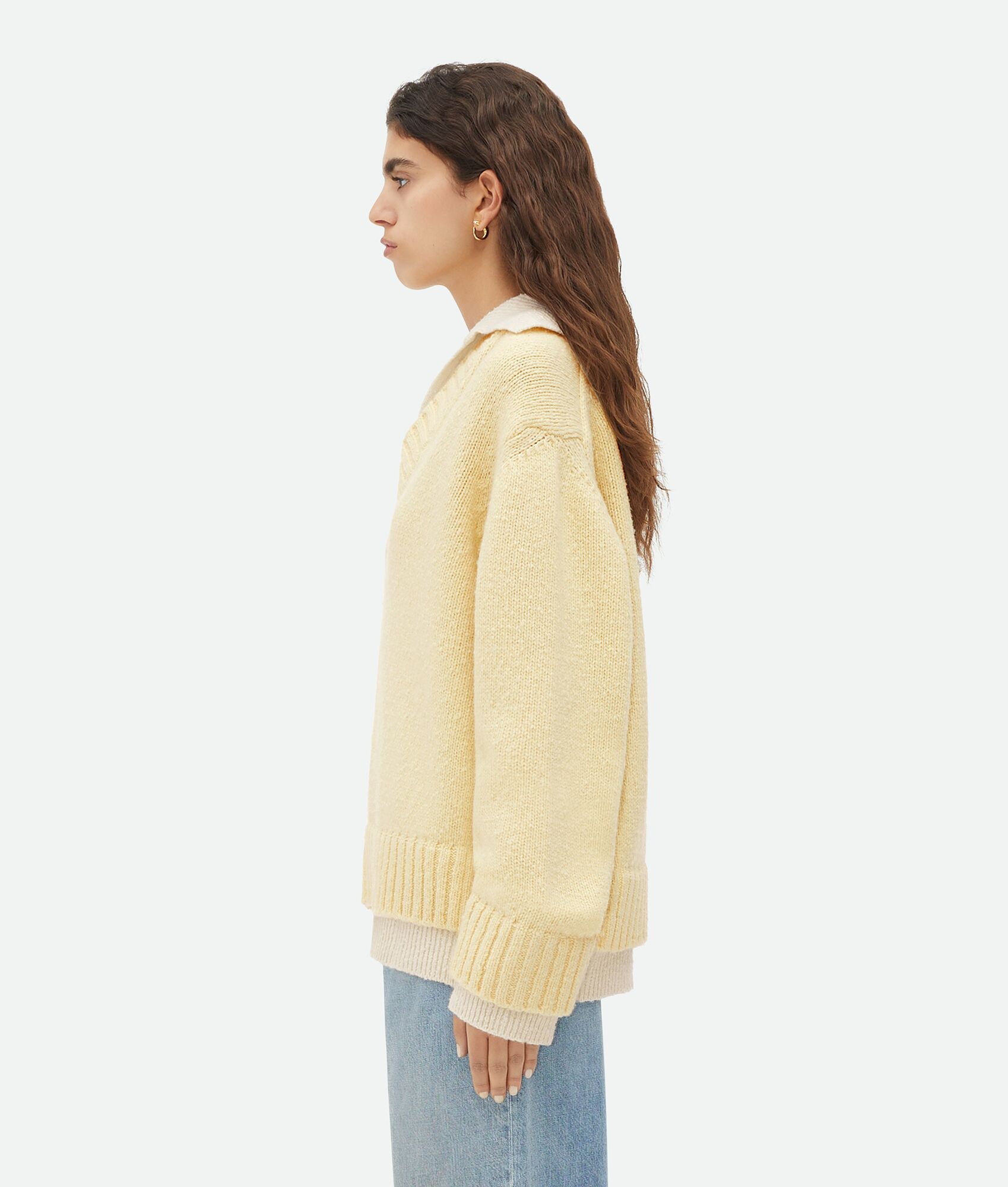 Double Layer Effect Wool Sweater - 2