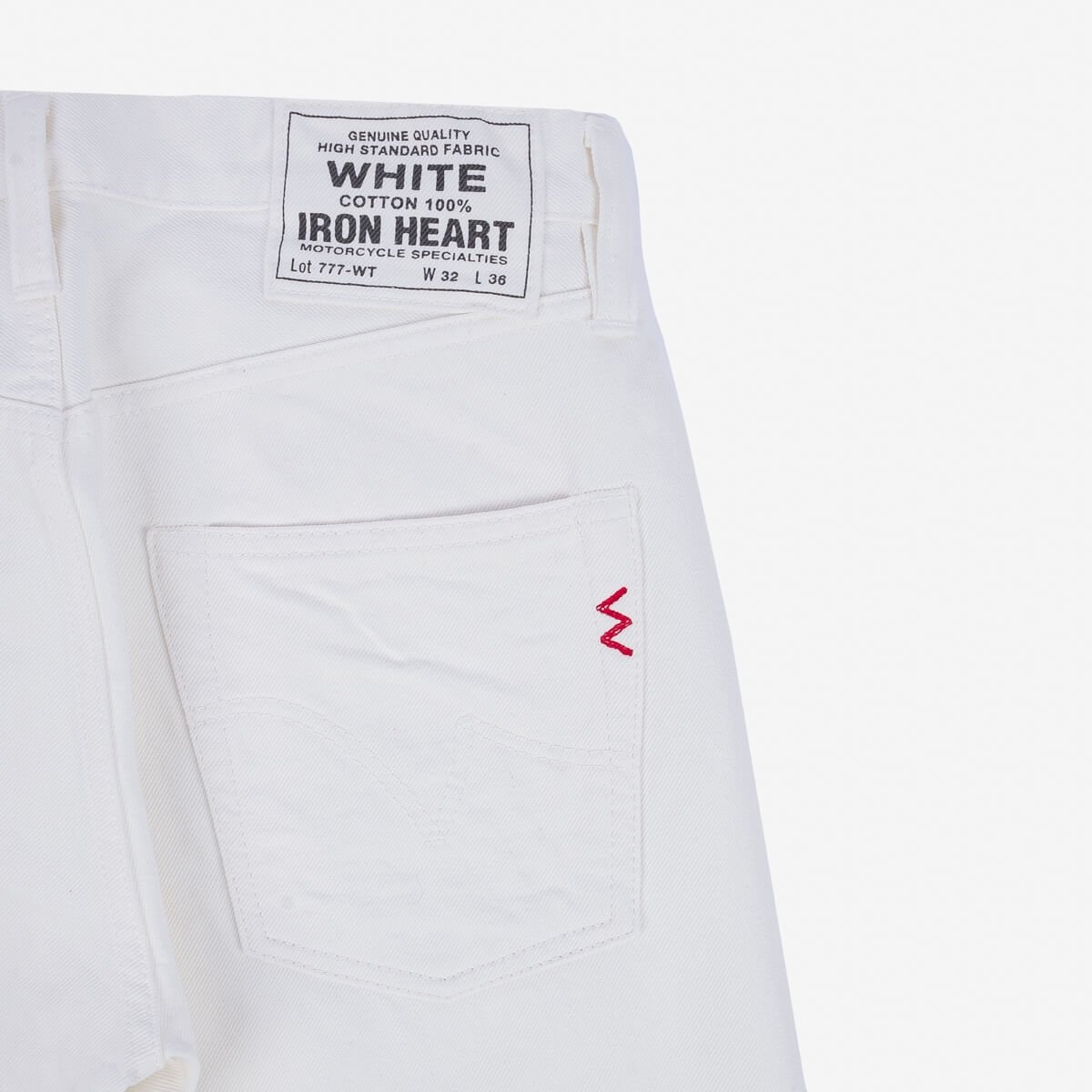 IH-777-WT 13.5oz Denim Slim Tapered Cut Jeans - White - 7
