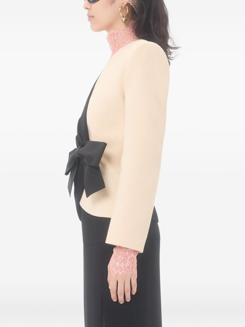 bow-embellishment blazer - 4