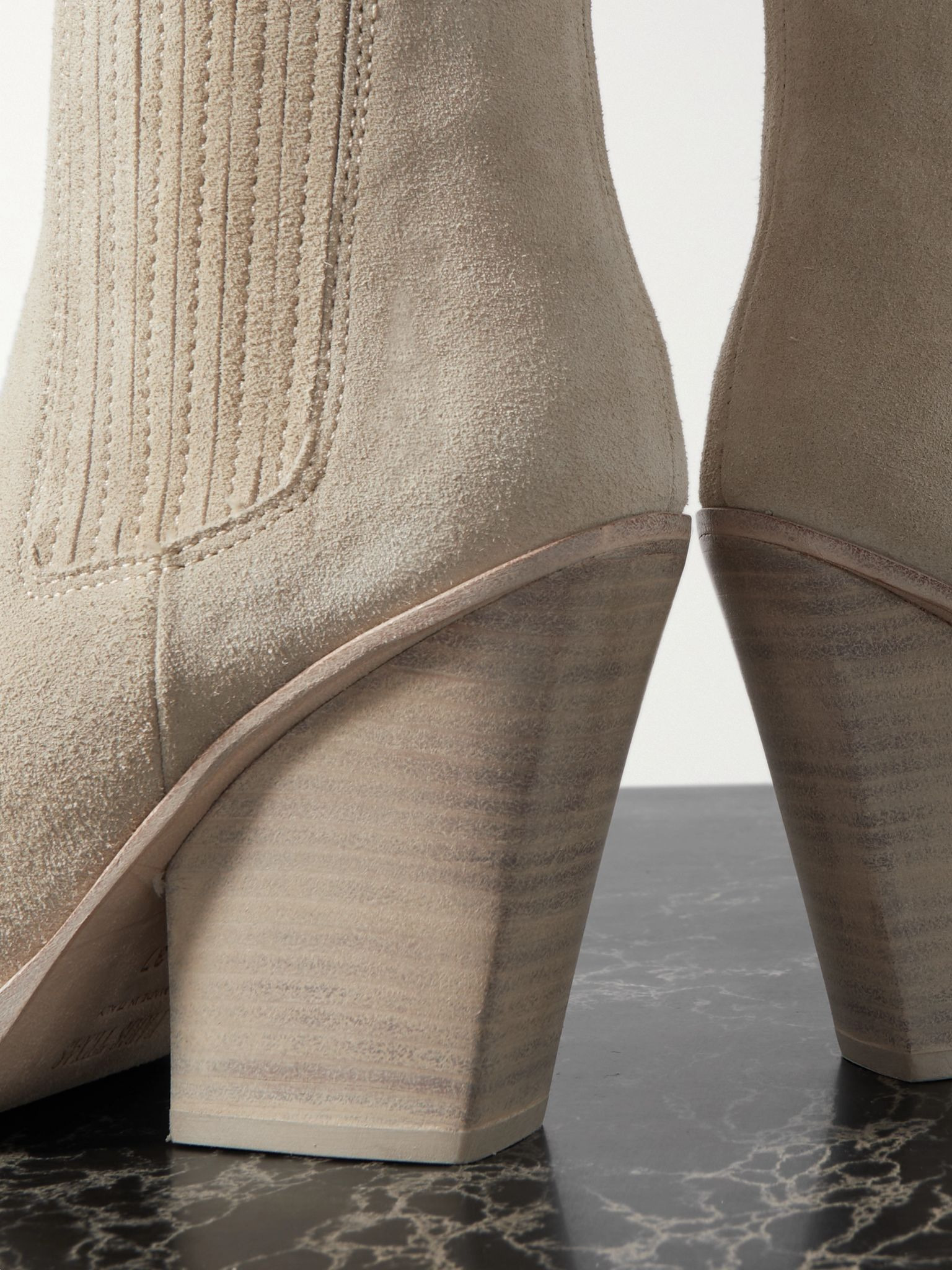 Dallas suede ankle boots Cream - 4