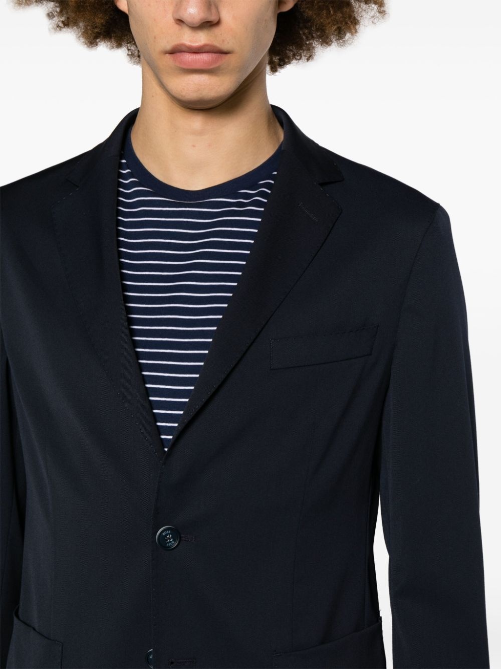 notched-lapels single-breasted blazer - 5