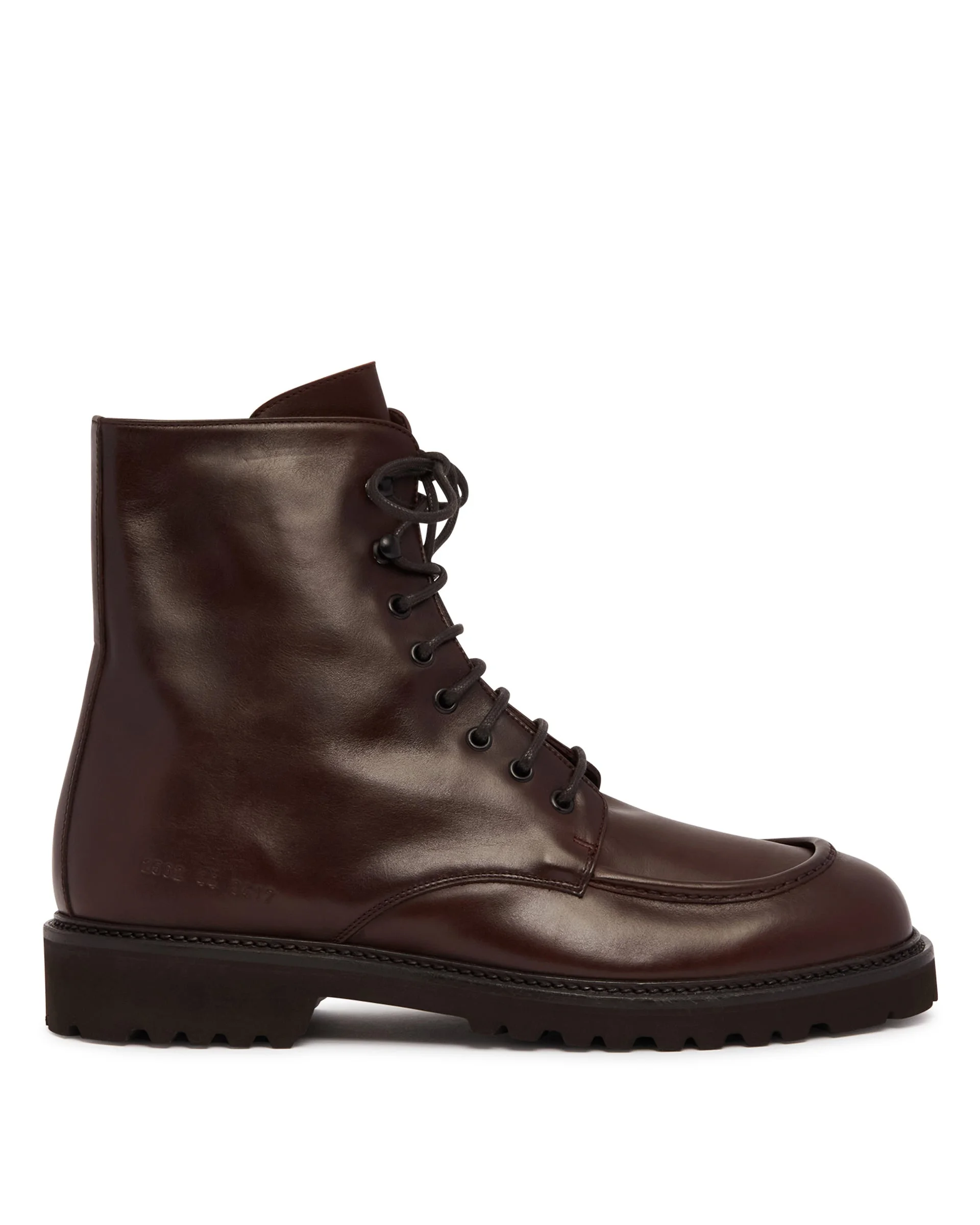 Brown Leather Lace-Up Ankle Boots - 1
