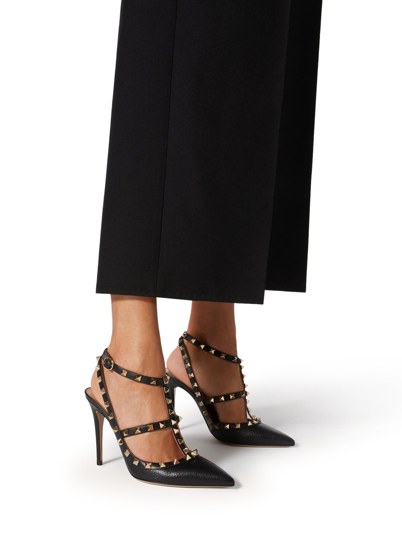 ROCKSTUD GARNET CALFSKIN STRAPS PUMPS 100MM - 2
