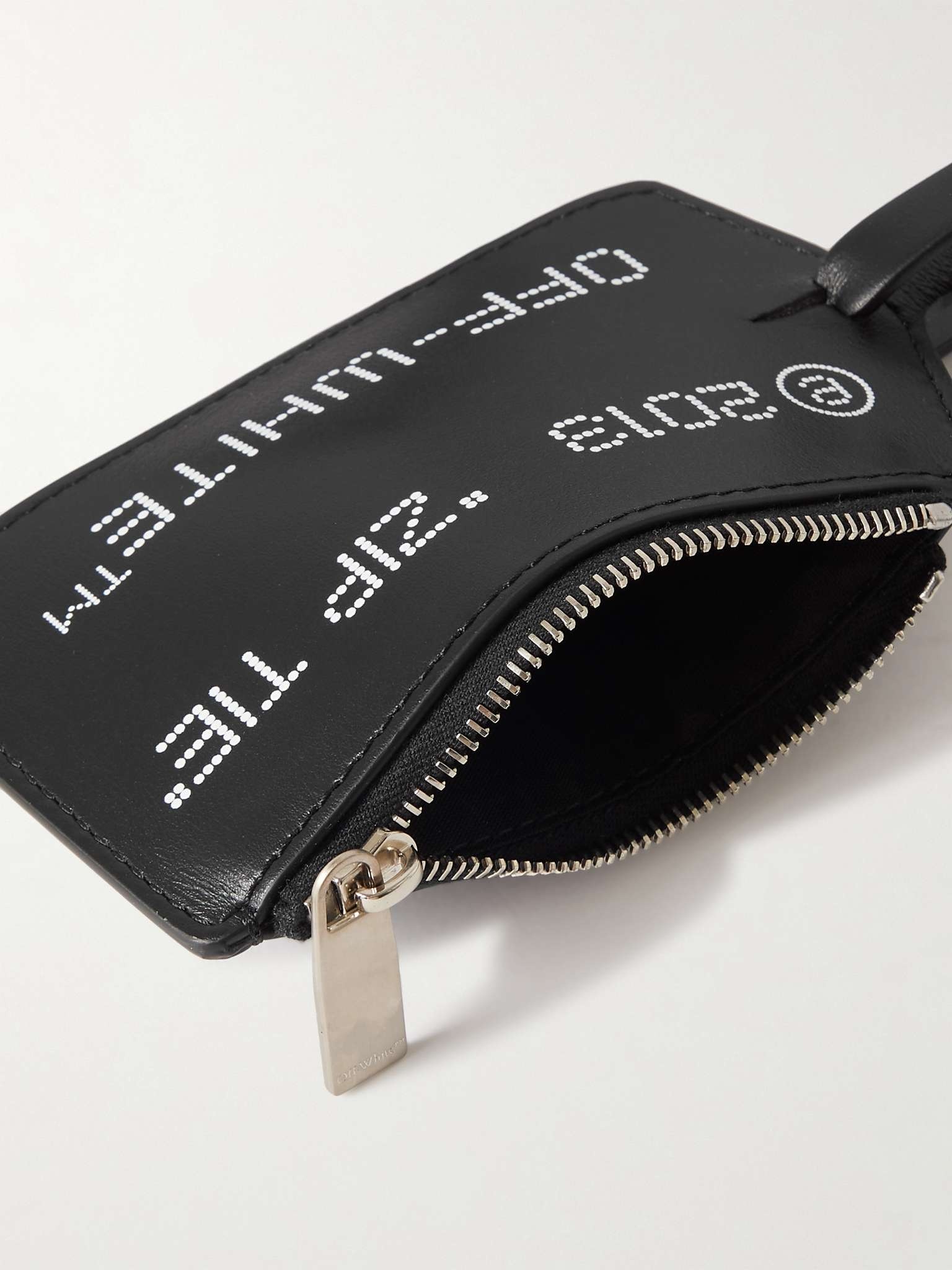 Off-White Black Quote Bookish Zipped Card Holder